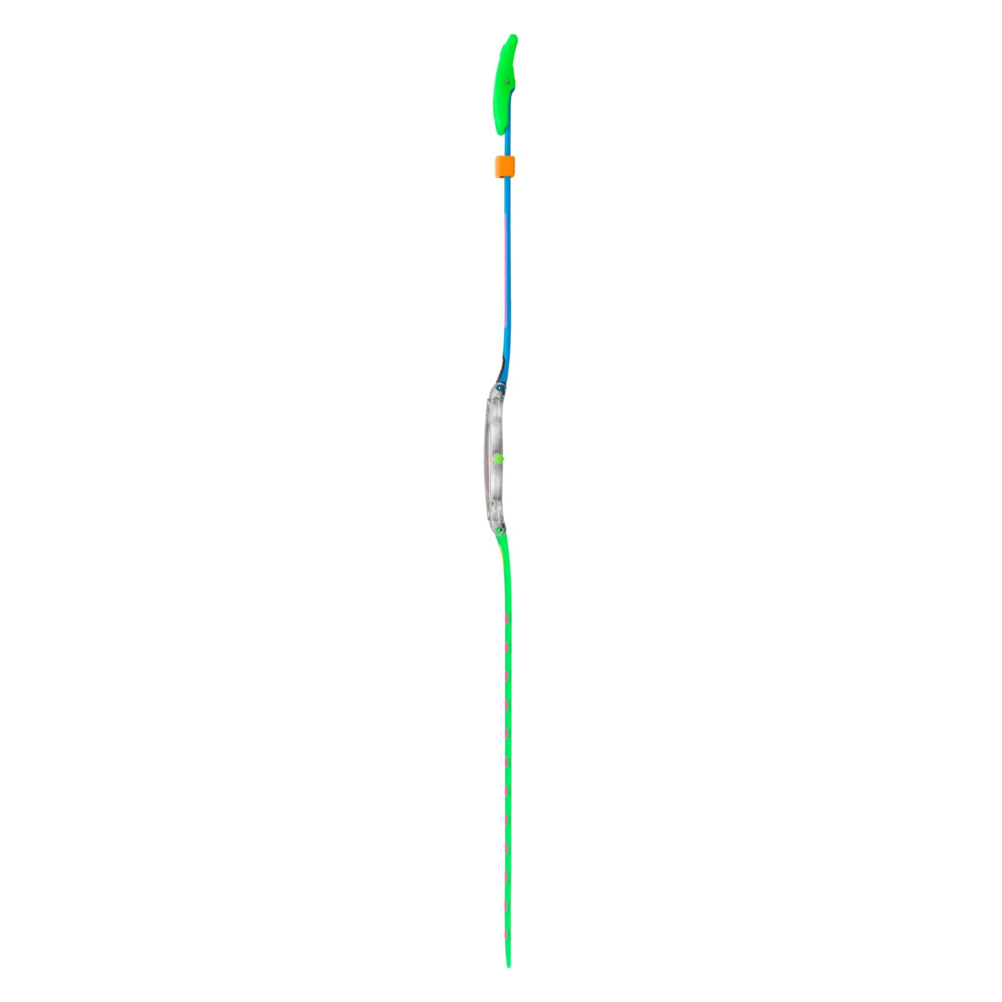 Swatch Neon Hot Racer Multi-coloured Dial Transparent Silicone Strap Watch (34mm) SS08K119