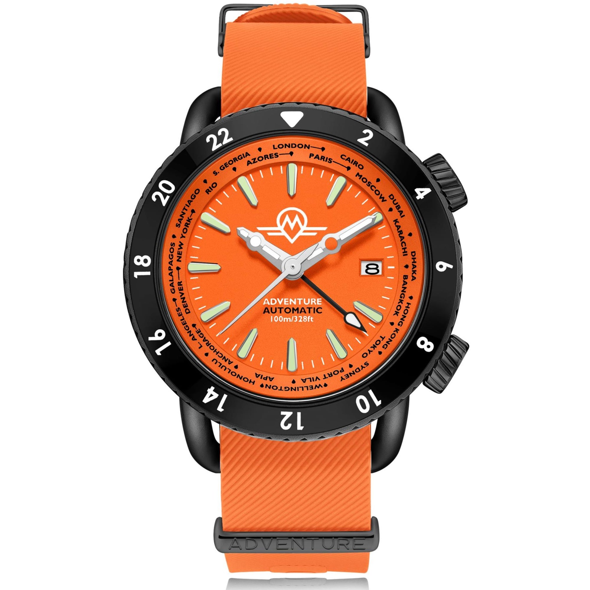 Monro Adventure Night Fire Orange Dial Automatic Men's Watch MA-7