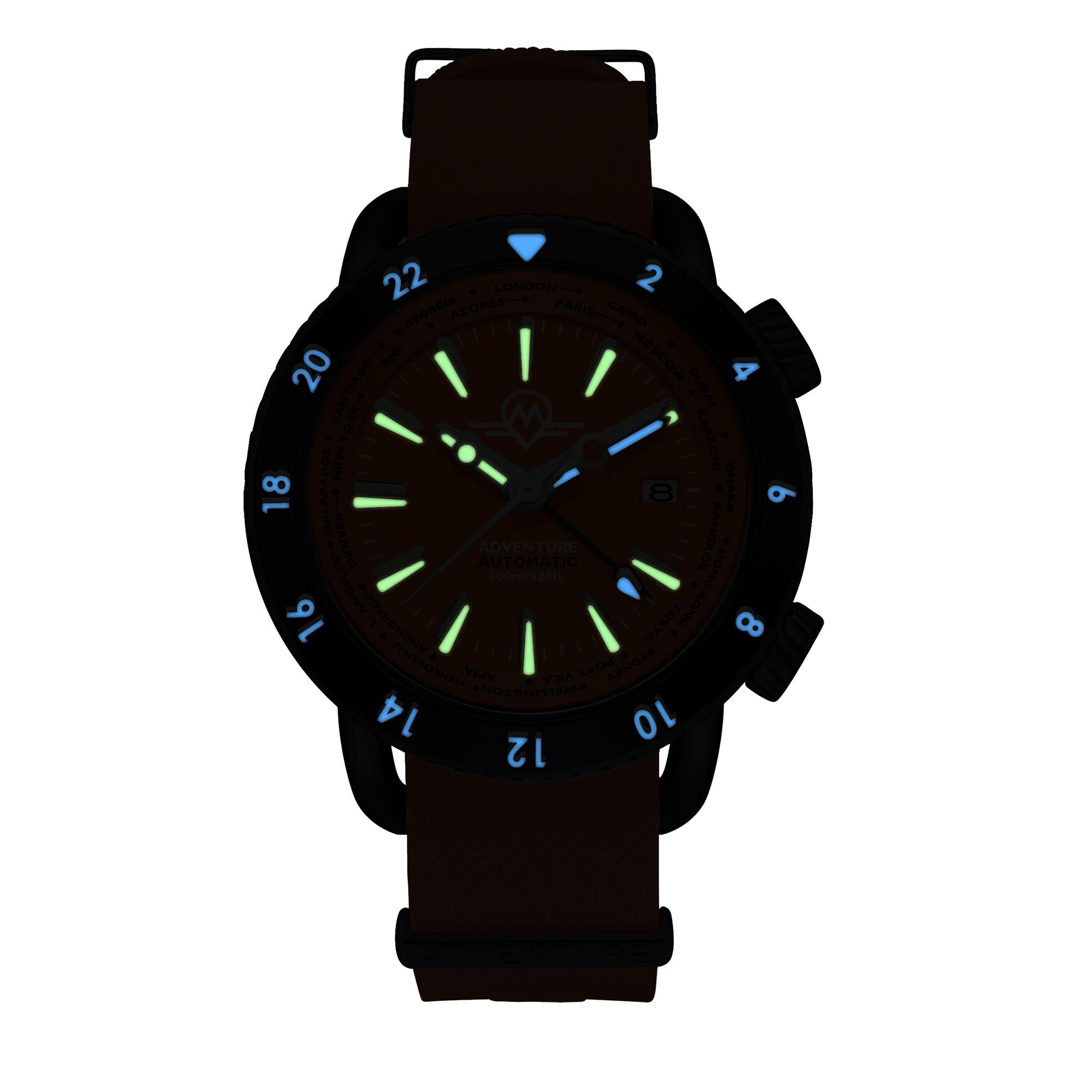 Monro Adventure Night Fire Orange Dial Automatic Men's Watch MA-7