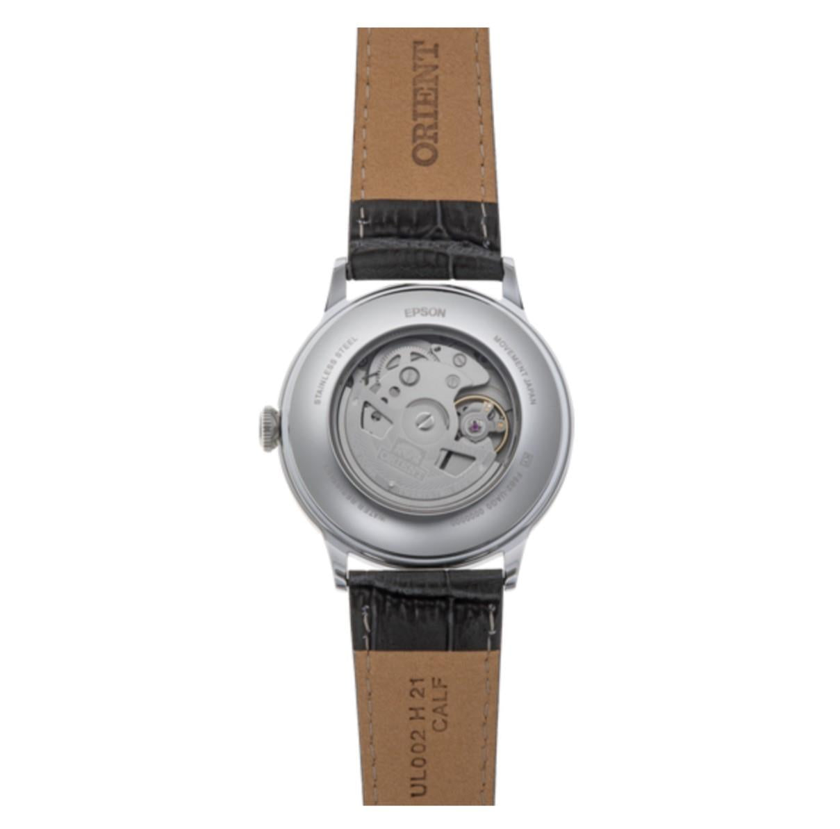 Orient Bambino 40.5mm Ex-Display Grey Dial Leather Mens Automatic Watch RA-AK0704N10B-EX