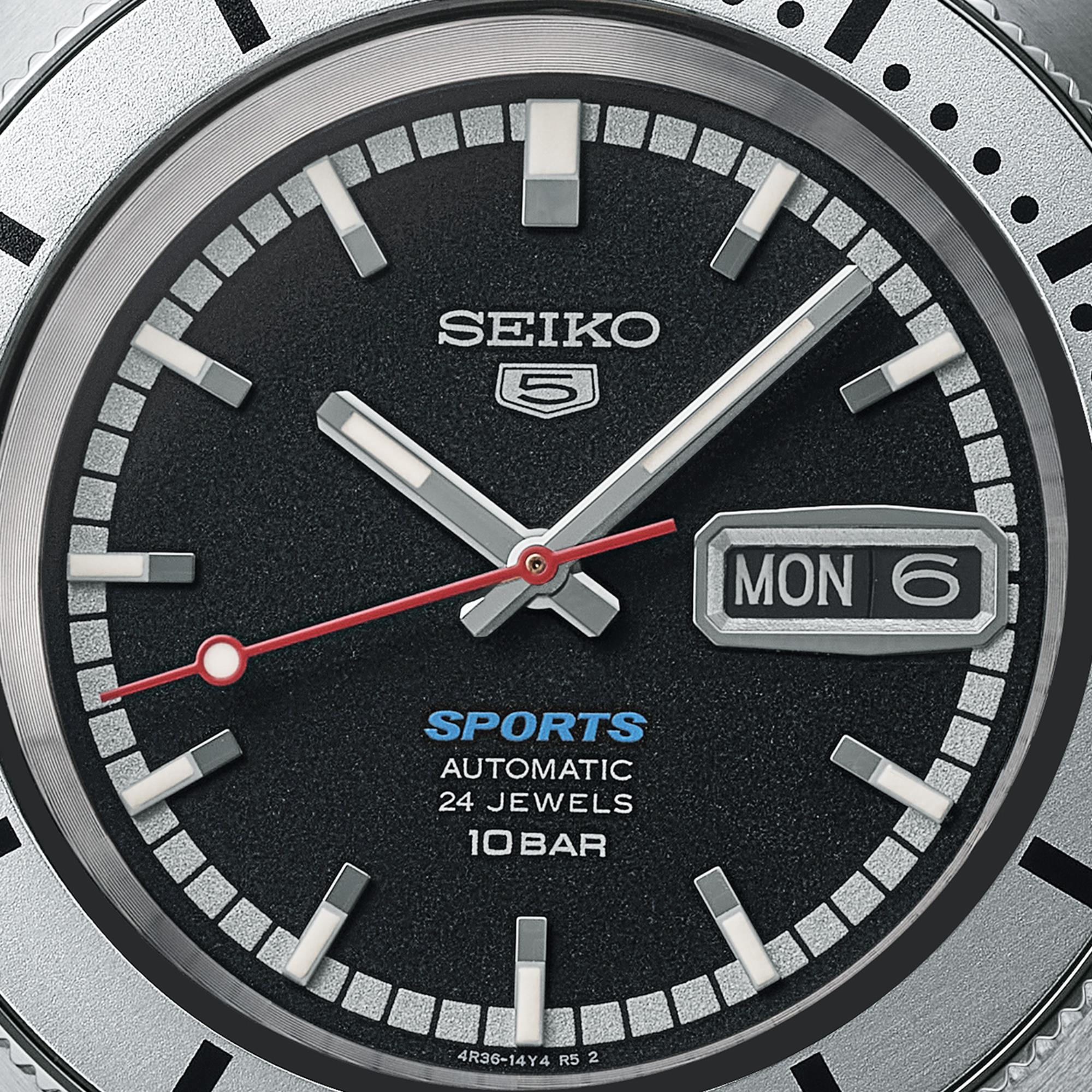 Seiko 5 Sports 'Pepper Black' 1968 Recreation Limited Edition Black Dial Men's Watch SRPL05K1