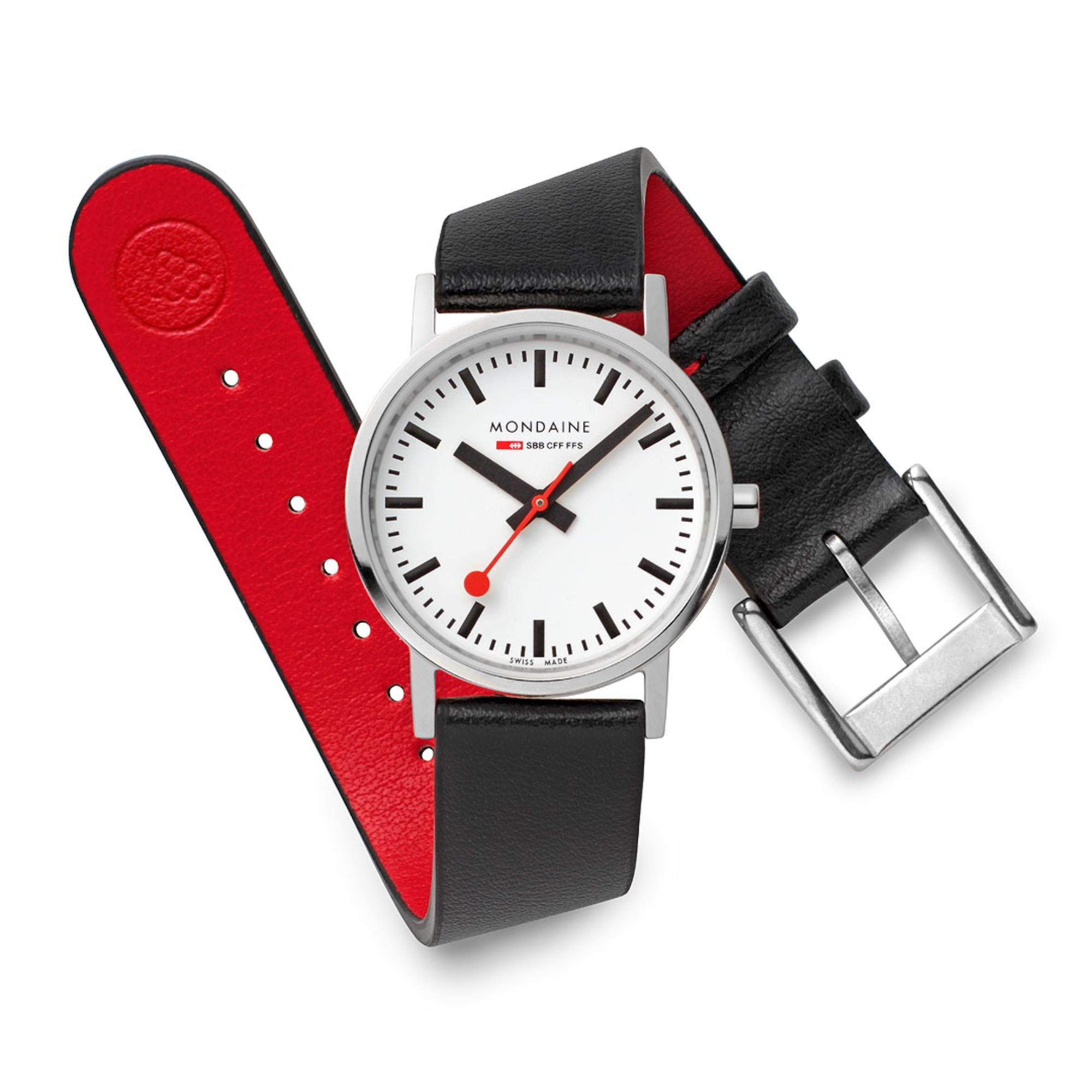 Mondaine Classic White Dial Leather Strap Ladies Watch A658.30323.11SBBV