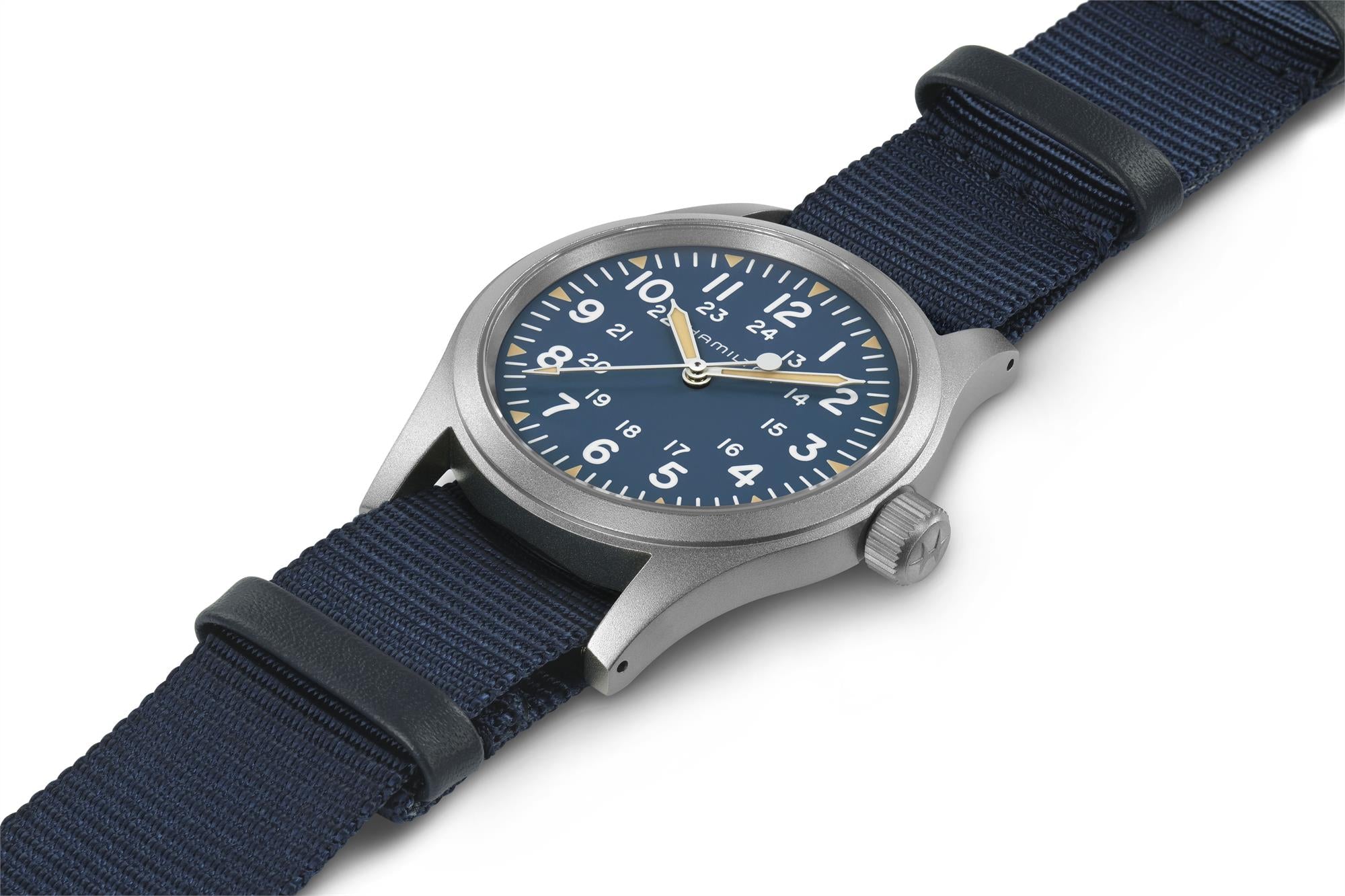 Hamilton Khaki Field Mechanical Blue Dial NATO Strap Men's Watch H69439940