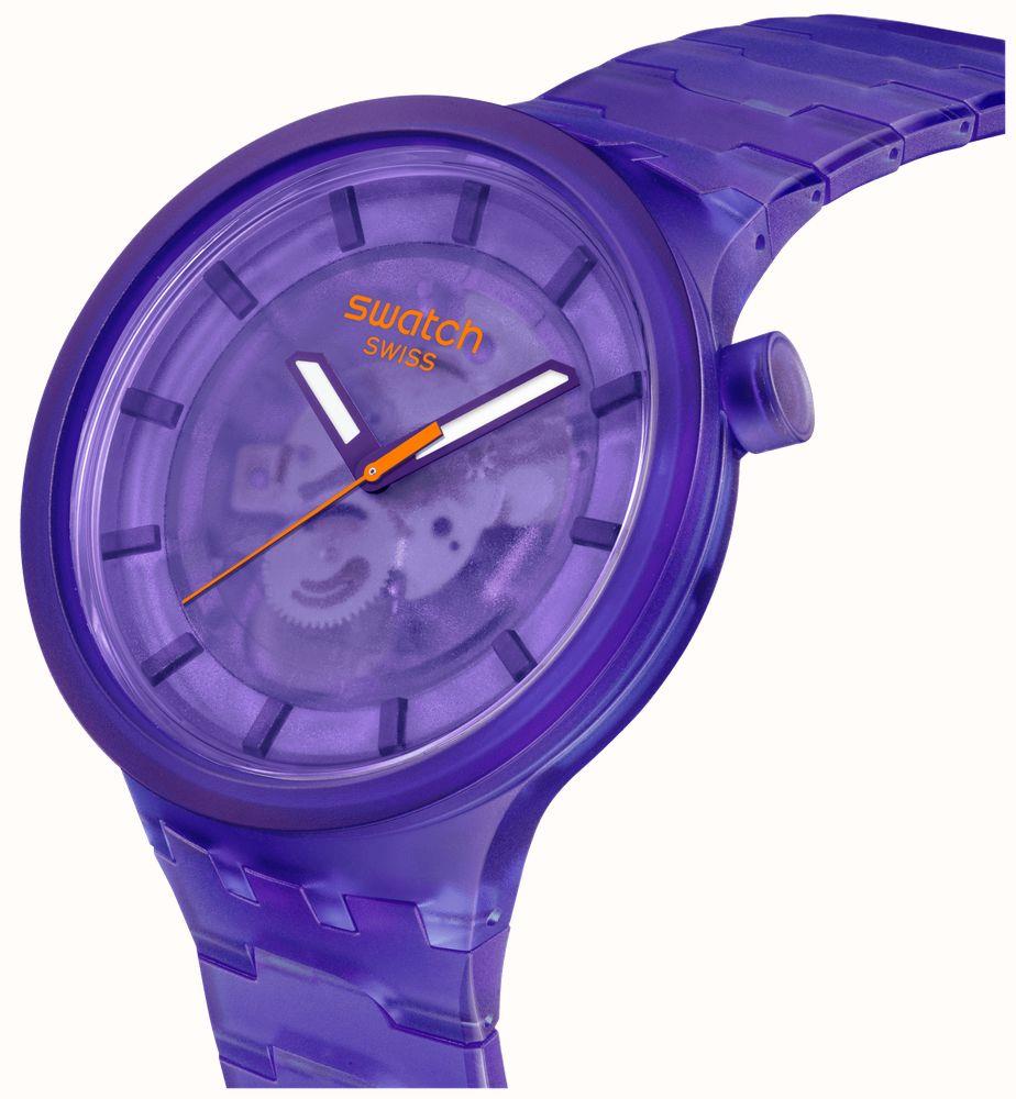 Swatch PURPLE JOY Purple Dial Bio-Sourced Material Strap Watch SB05V103