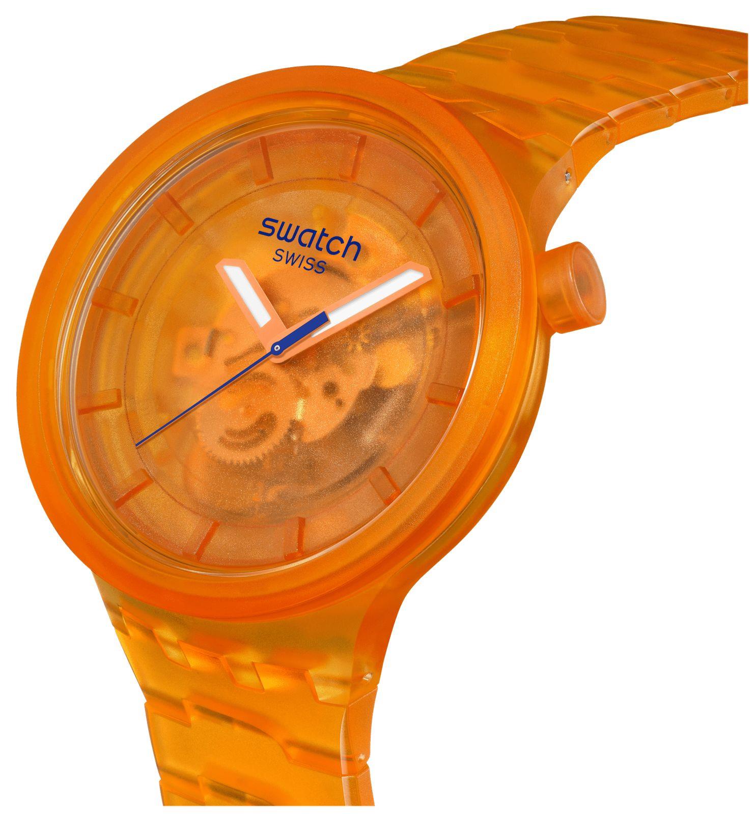 Swatch ORANGE JOY Orange Dial Orange Bio-Sourced Material Strap Unisex Watch SB05O103