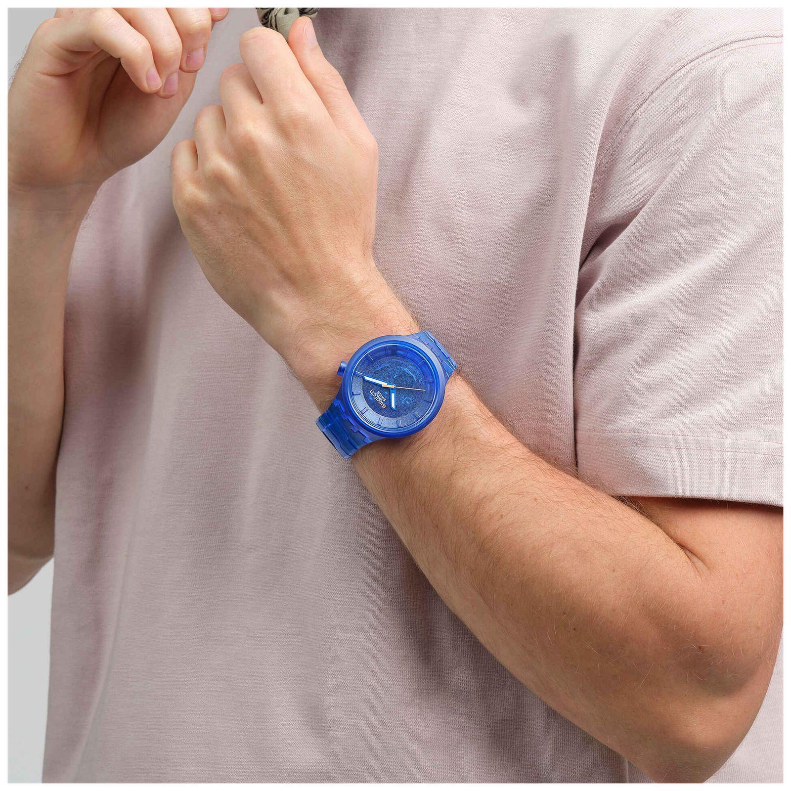 Swatch NAVY JOY Blue Dial Bio-Sourced Material Strap Unisex Watch SB05N116