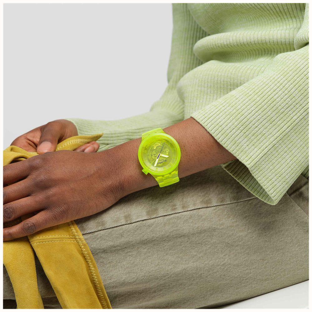 Swatch YELLOW JOY Yellow Dial Yellow Bio-Sourced Material Strap Unisex Watch SB05J103