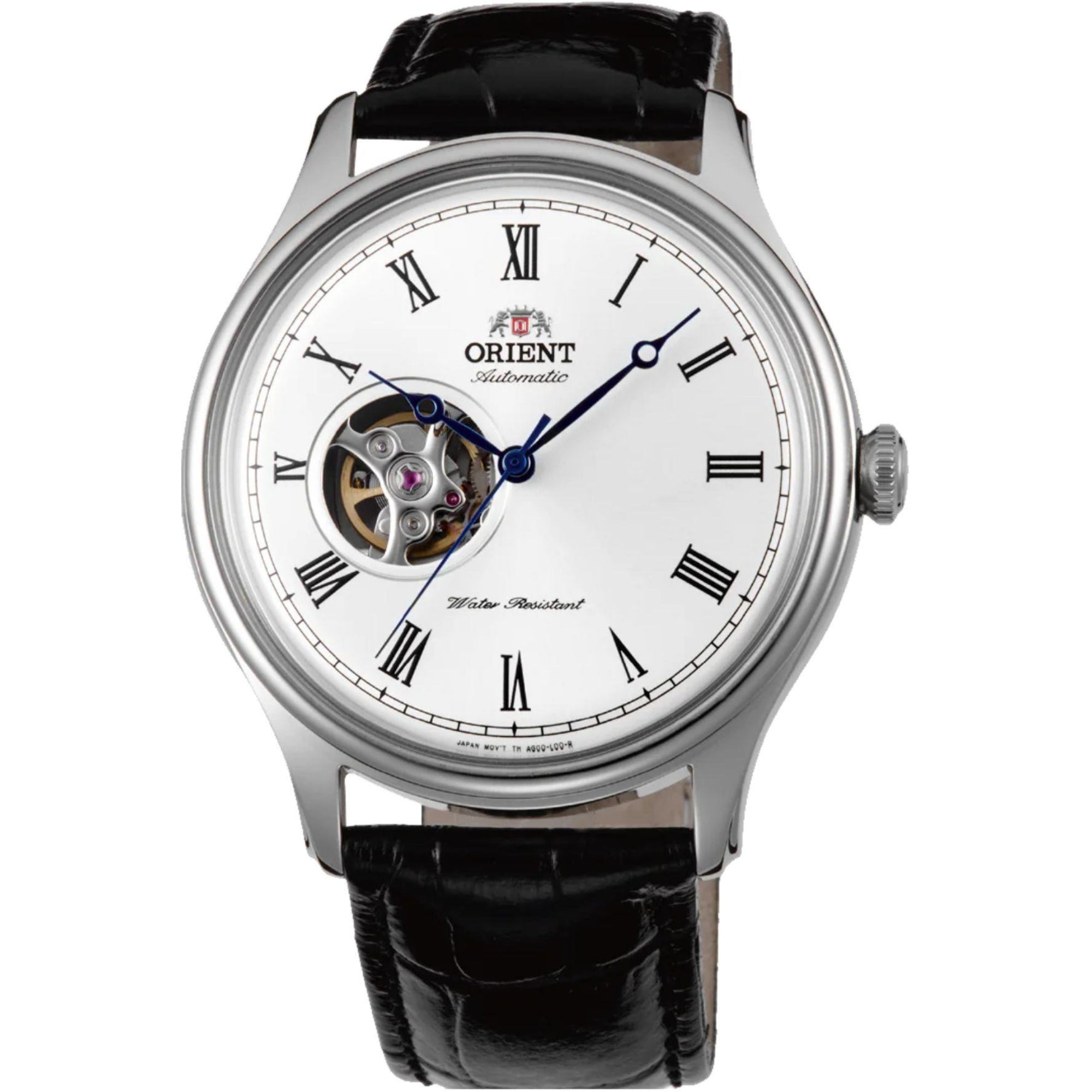 Orient Bambino Open Heart Automatic White Dial Leather Strap Men’s Watch TAG0003W0