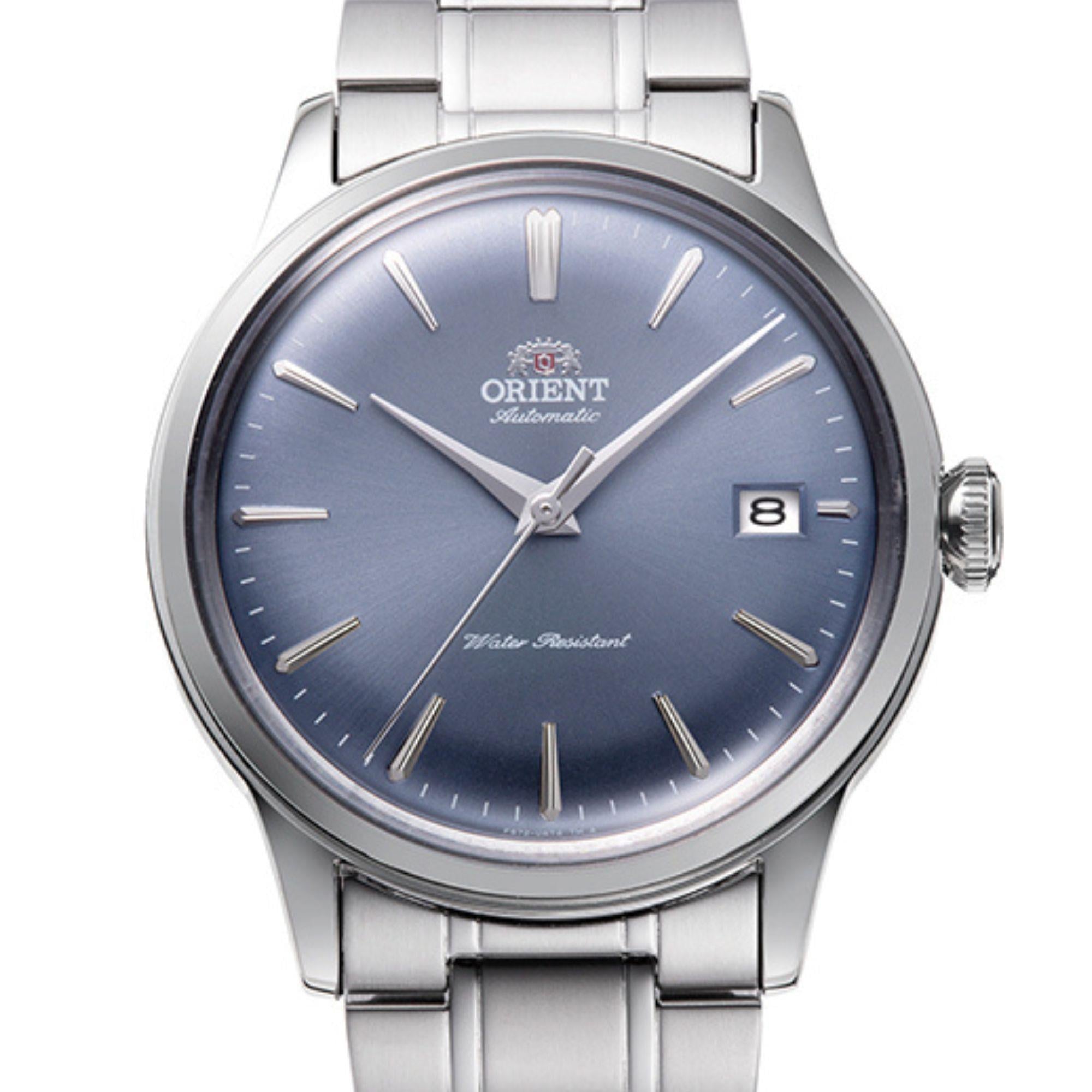 Orient Bambino Classic Vintage Style Blue Dial Steel Strap Unisex Dress Watch RA-AC0M10L30B