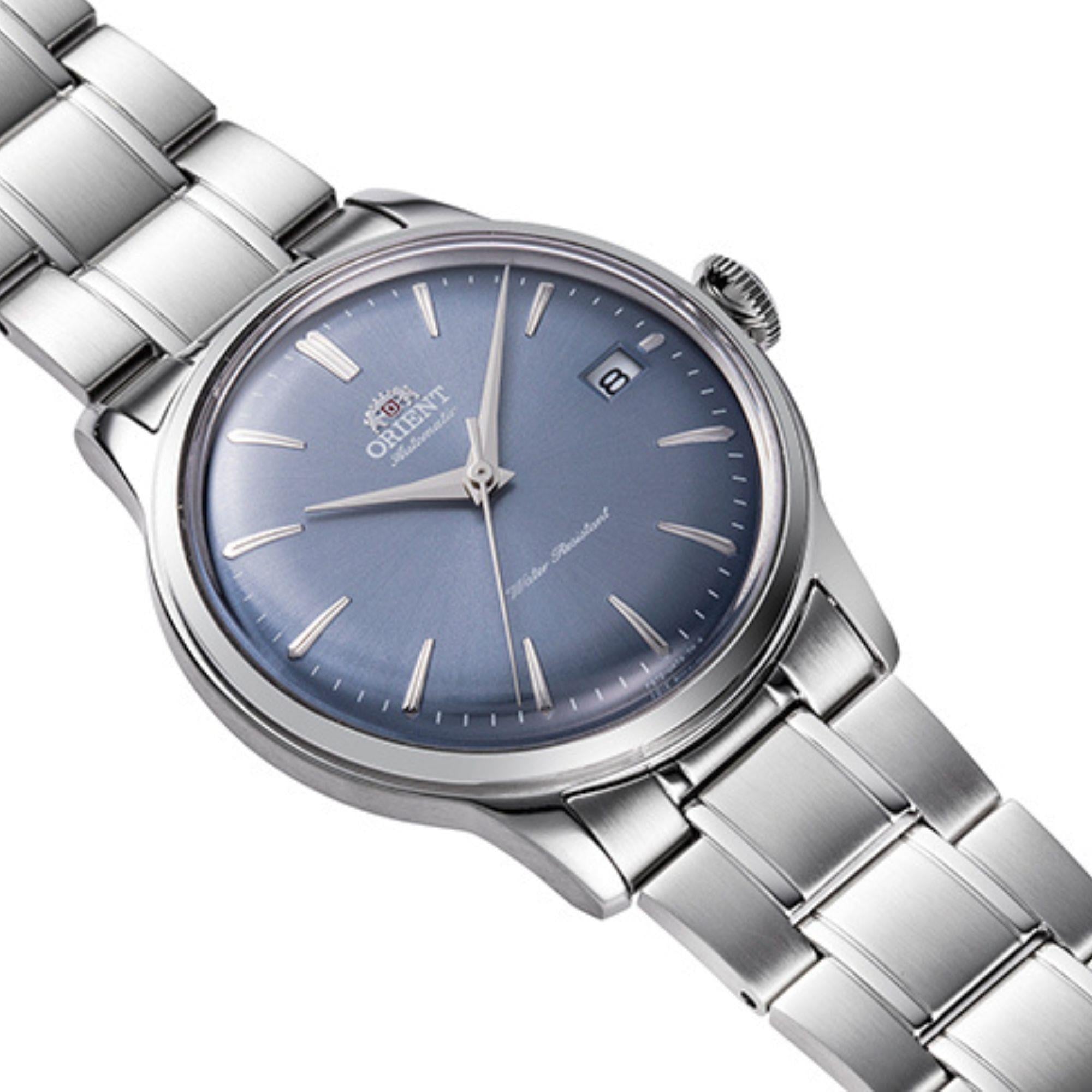 Orient Bambino Classic Vintage Style Blue Dial Steel Strap Unisex Dress Watch RA-AC0M10L30B