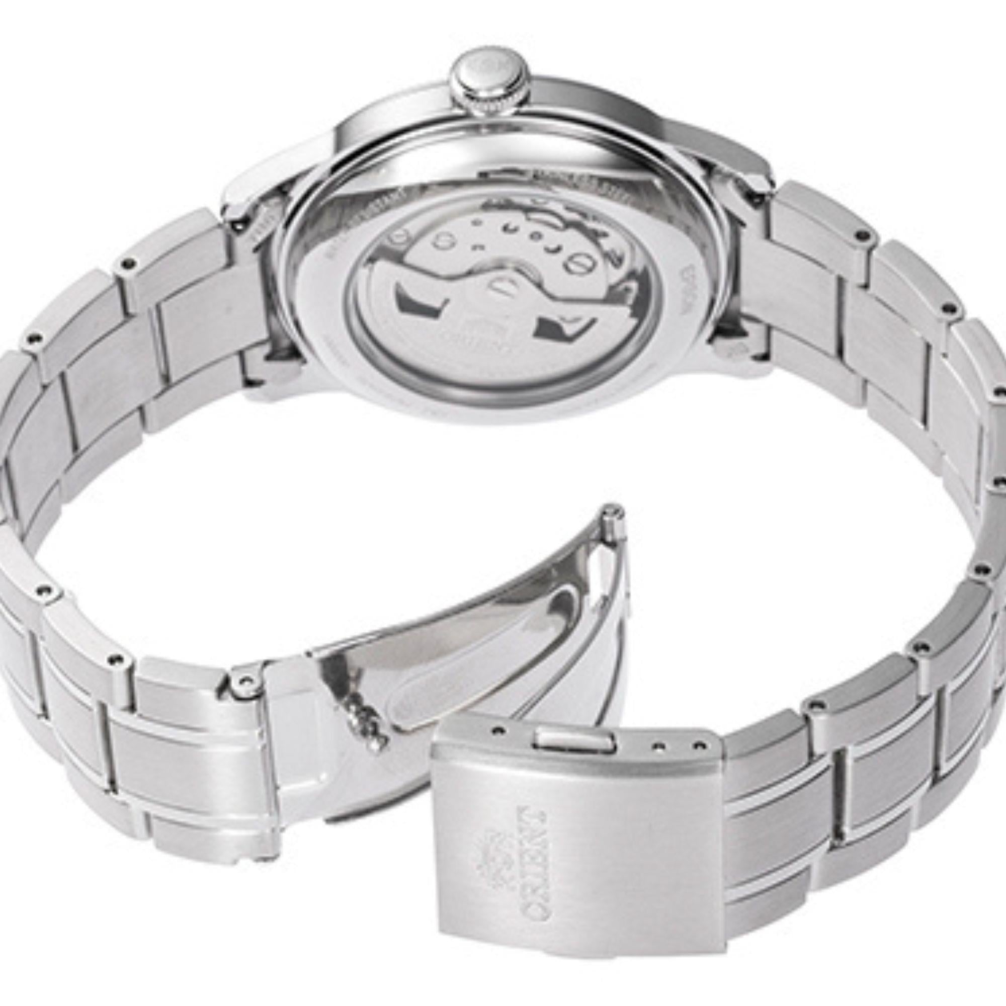 Orient Bambino Classic Vintage Style Blue Dial Steel Strap Unisex Dress Watch RA-AC0M10L30B