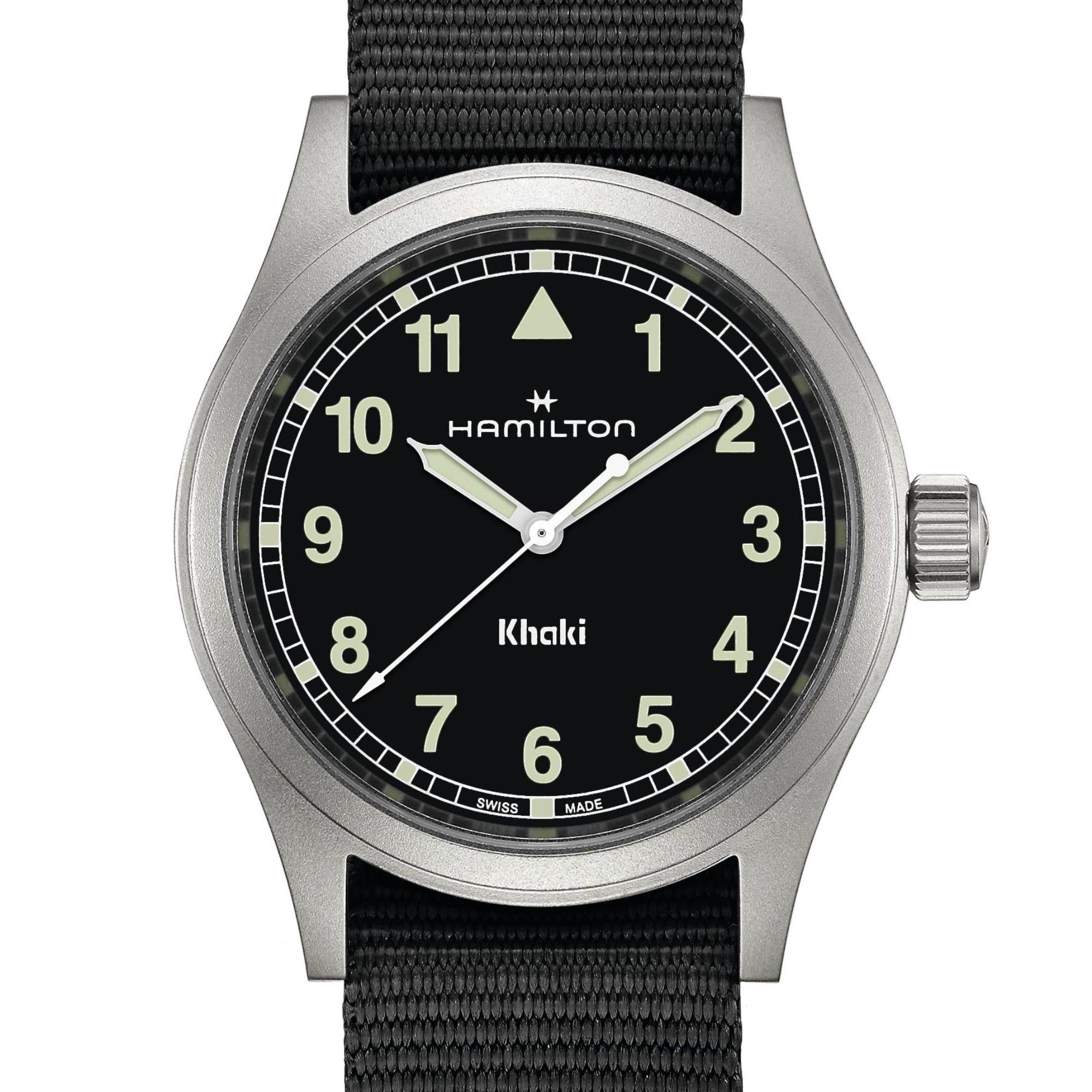 Hamilton Khaki Field Quartz Black Dial Black Textile Strap Men’s Watch H69401430