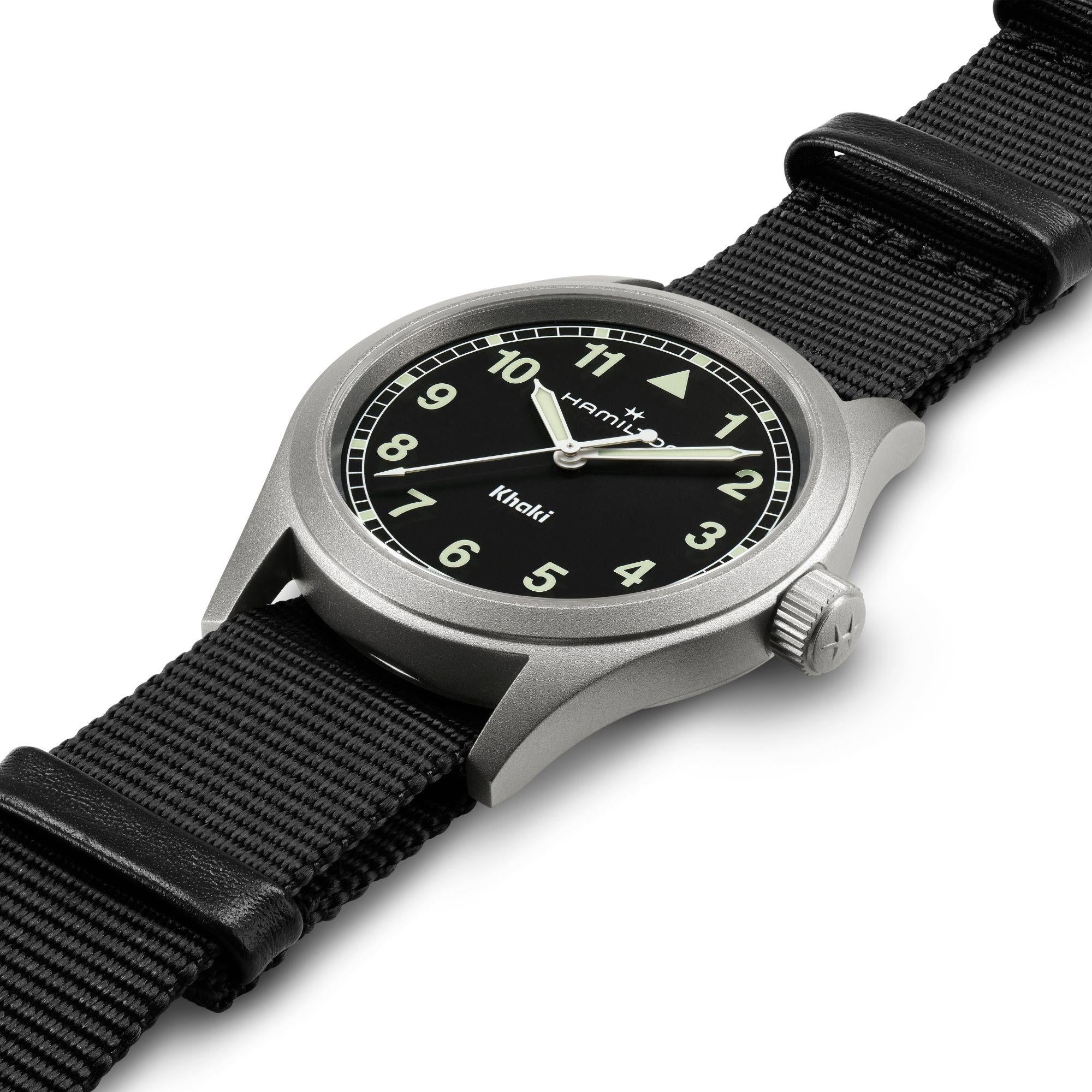 Hamilton Khaki Field Quartz Black Dial Black Textile Strap Men’s Watch H69401430