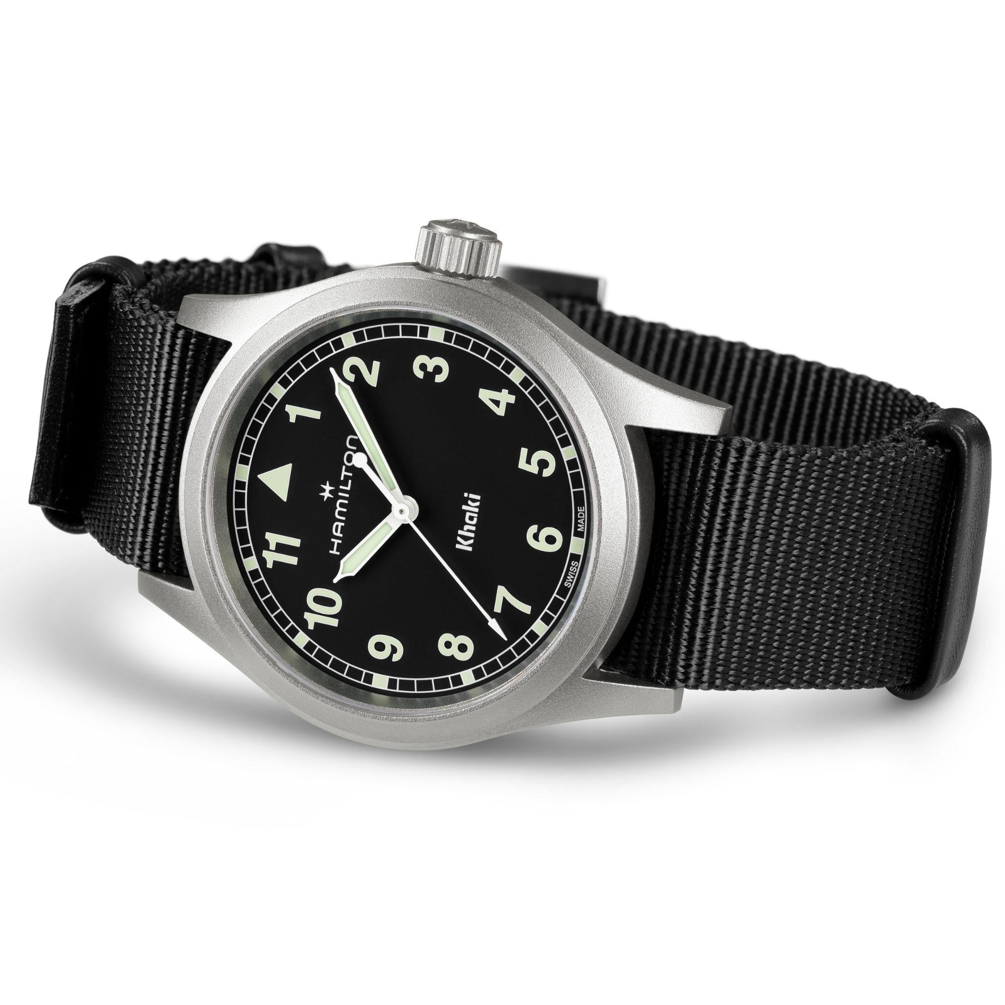 Hamilton Khaki Field Quartz Black Dial Black Textile Strap Men’s Watch H69401430