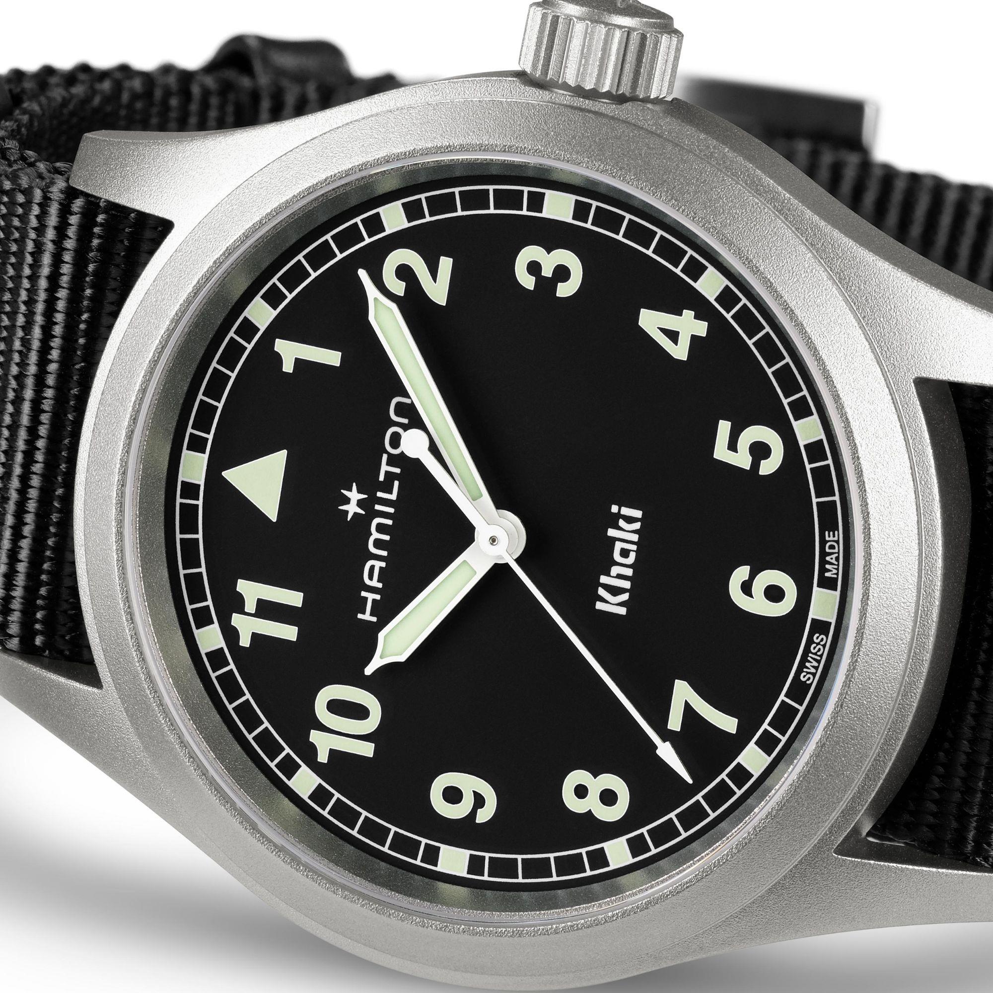 Hamilton Khaki Field Quartz Black Dial Black Textile Strap Men’s Watch H69401430