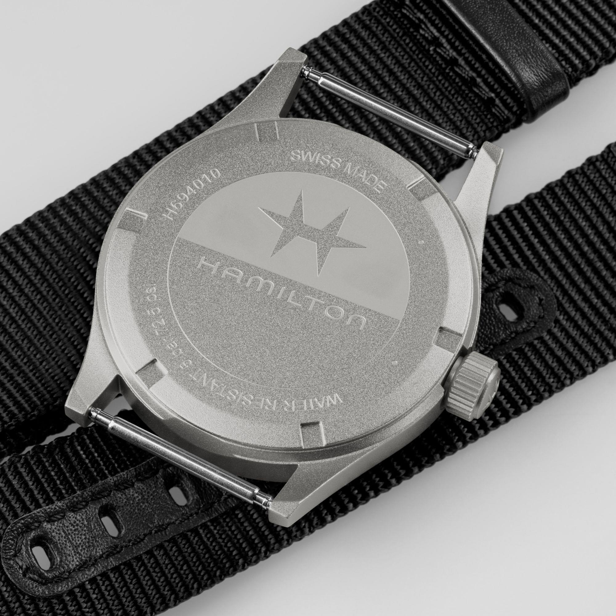 Hamilton Khaki Field Quartz Black Dial Black Textile Strap Men’s Watch H69401430