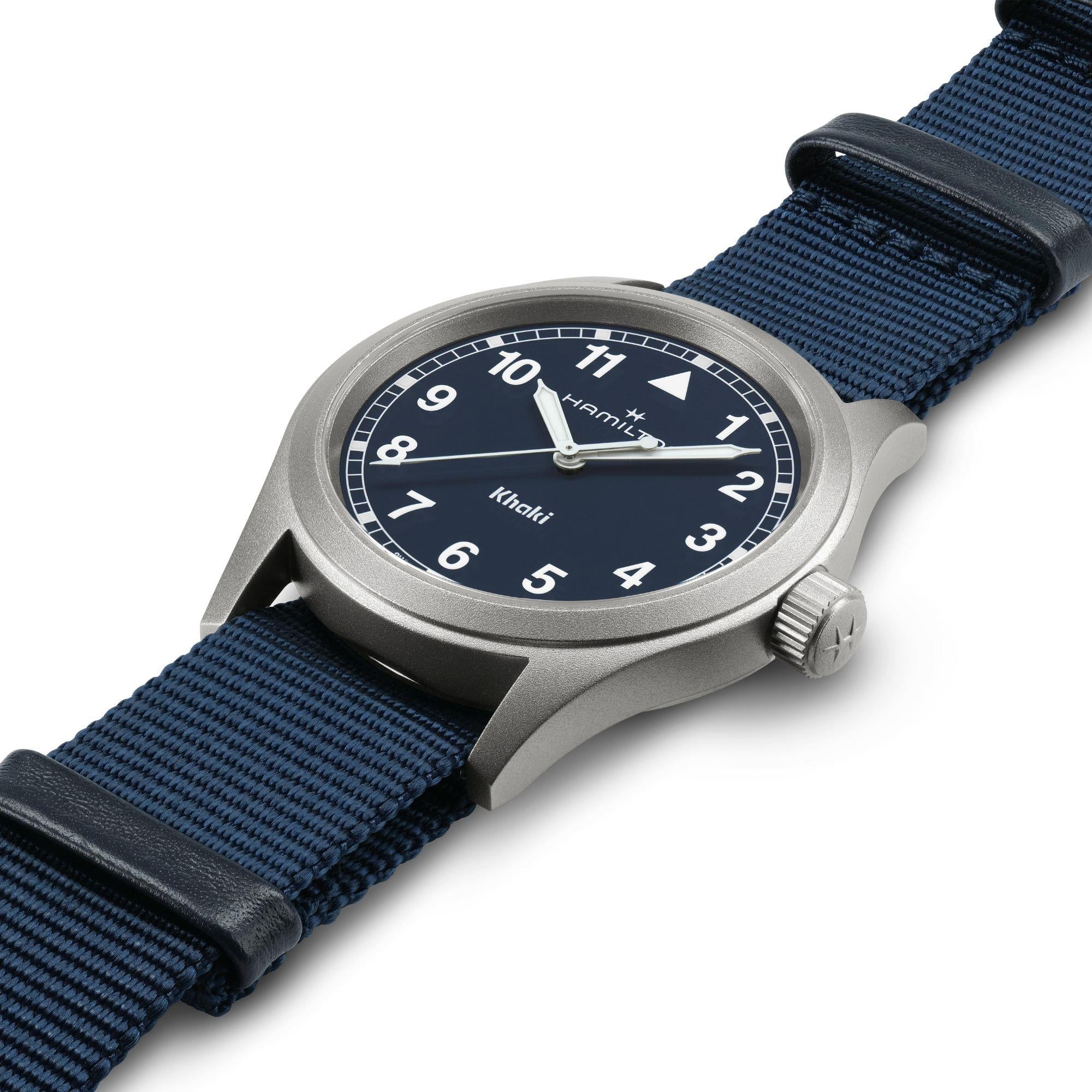 Hamilton Khaki Field Quartz Blue Dial NATO Strap Men's Watch H69401940