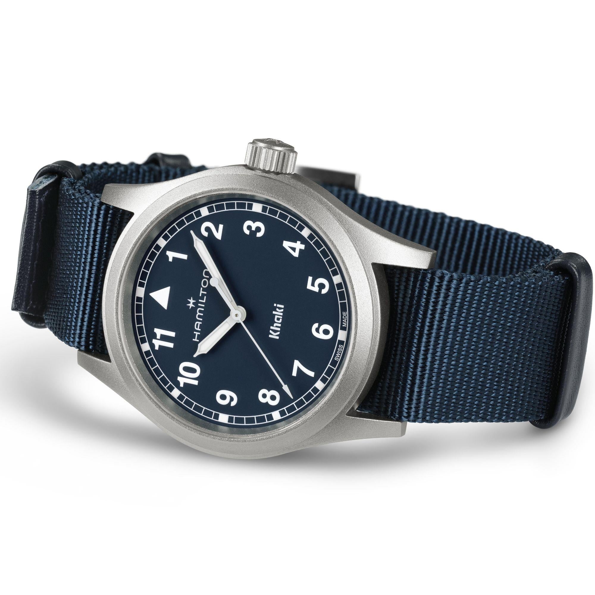 Hamilton Khaki Field Quartz Blue Dial NATO Strap Men's Watch H69401940