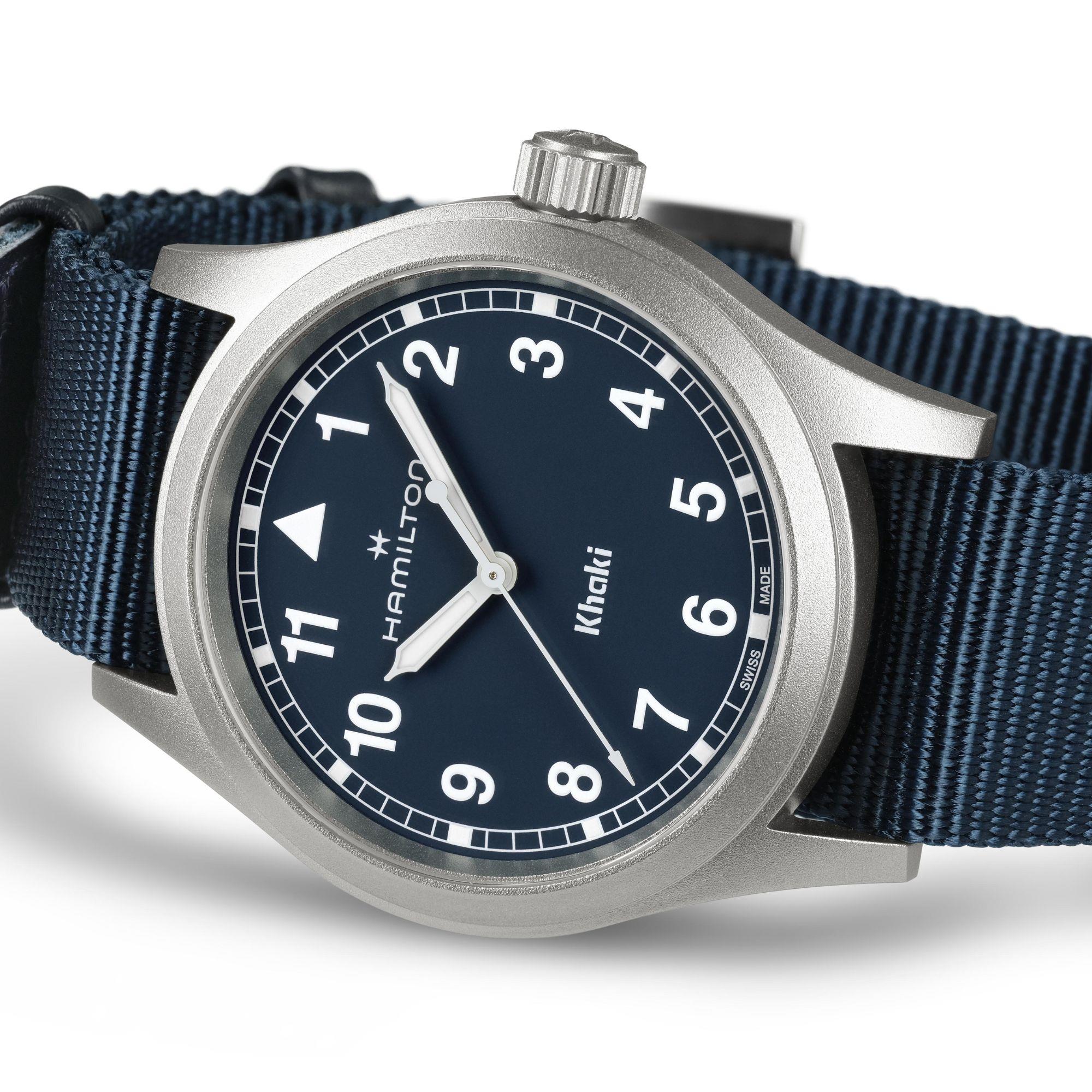 Hamilton Khaki Field Quartz Blue Dial NATO Strap Men's Watch H69401940