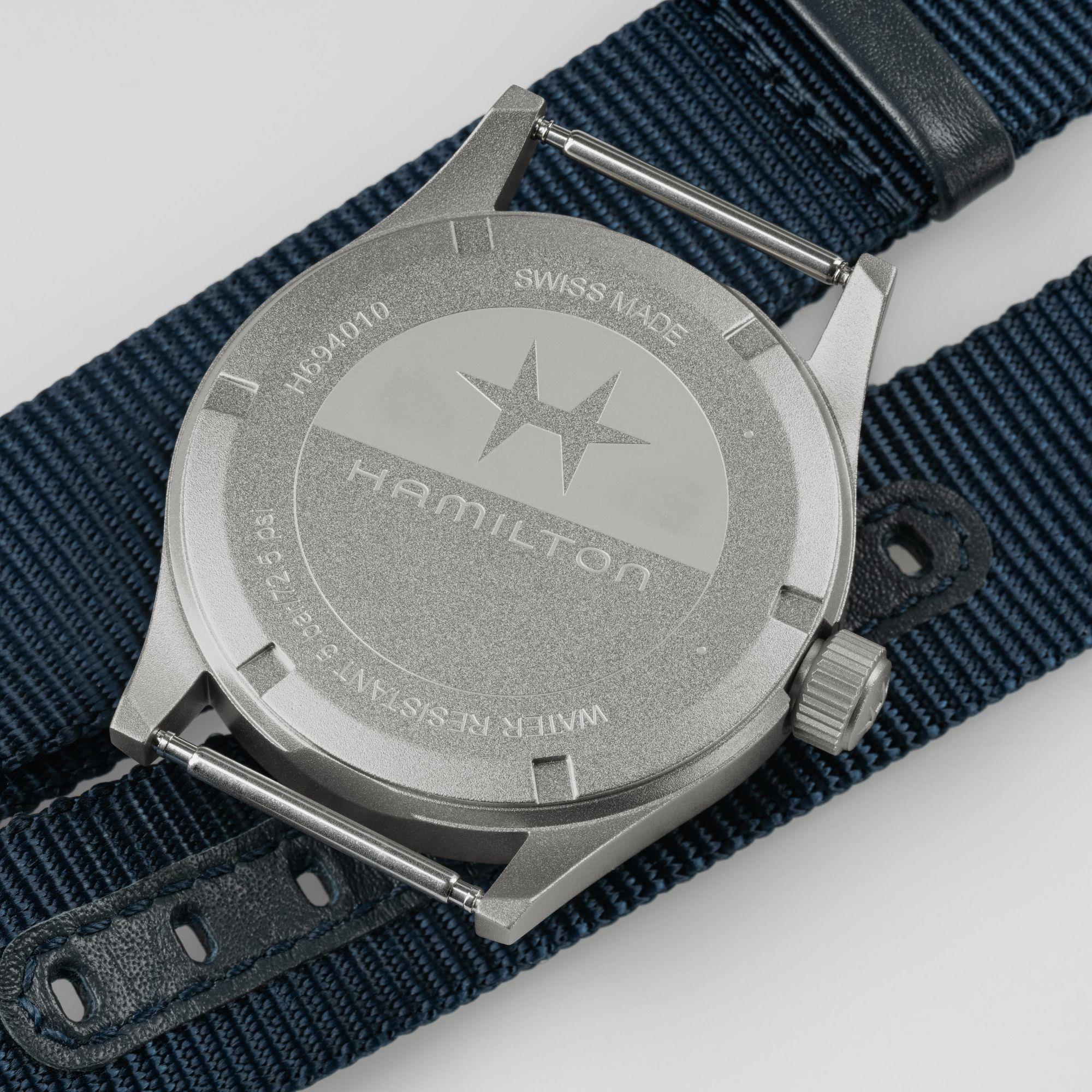 Hamilton Khaki Field Quartz Blue Dial NATO Strap Men's Watch H69401940