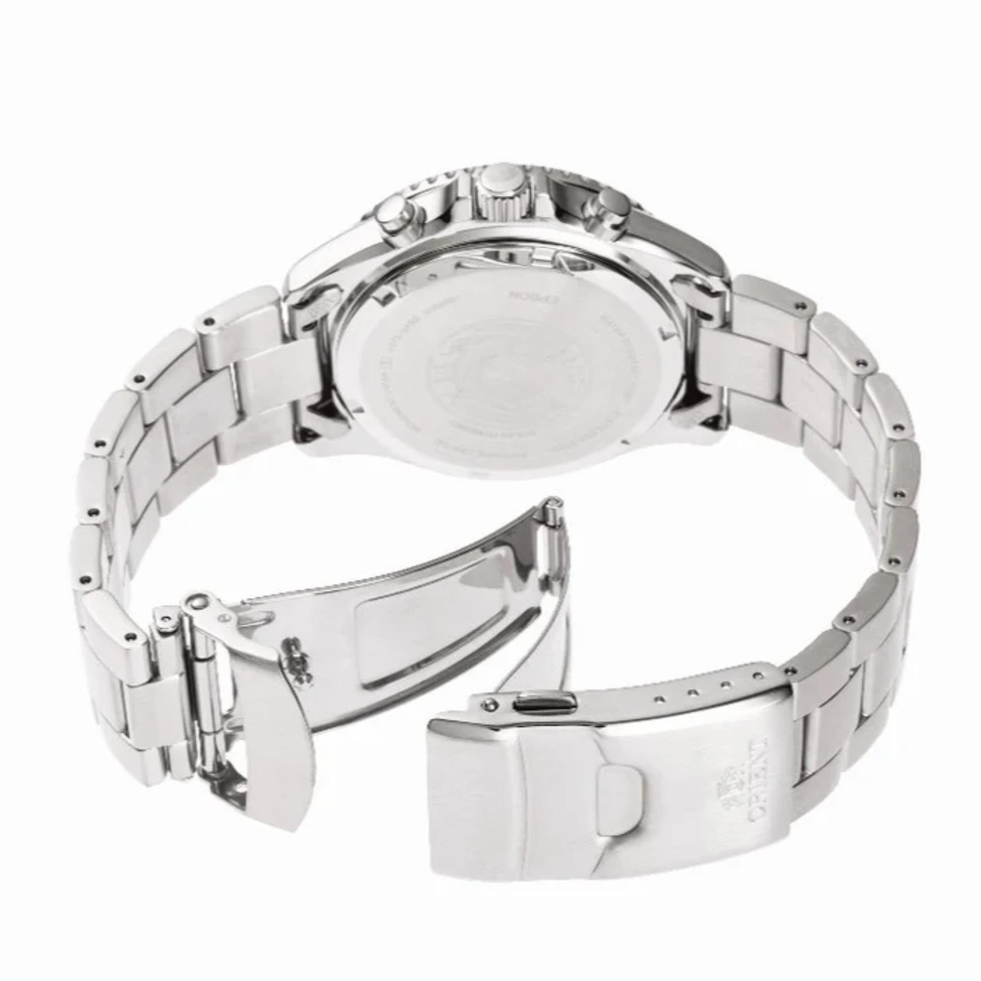 Orient Mako Solar Light Blue Dial Steel Strap Men’s Dive Watch RA-TX0206L10B