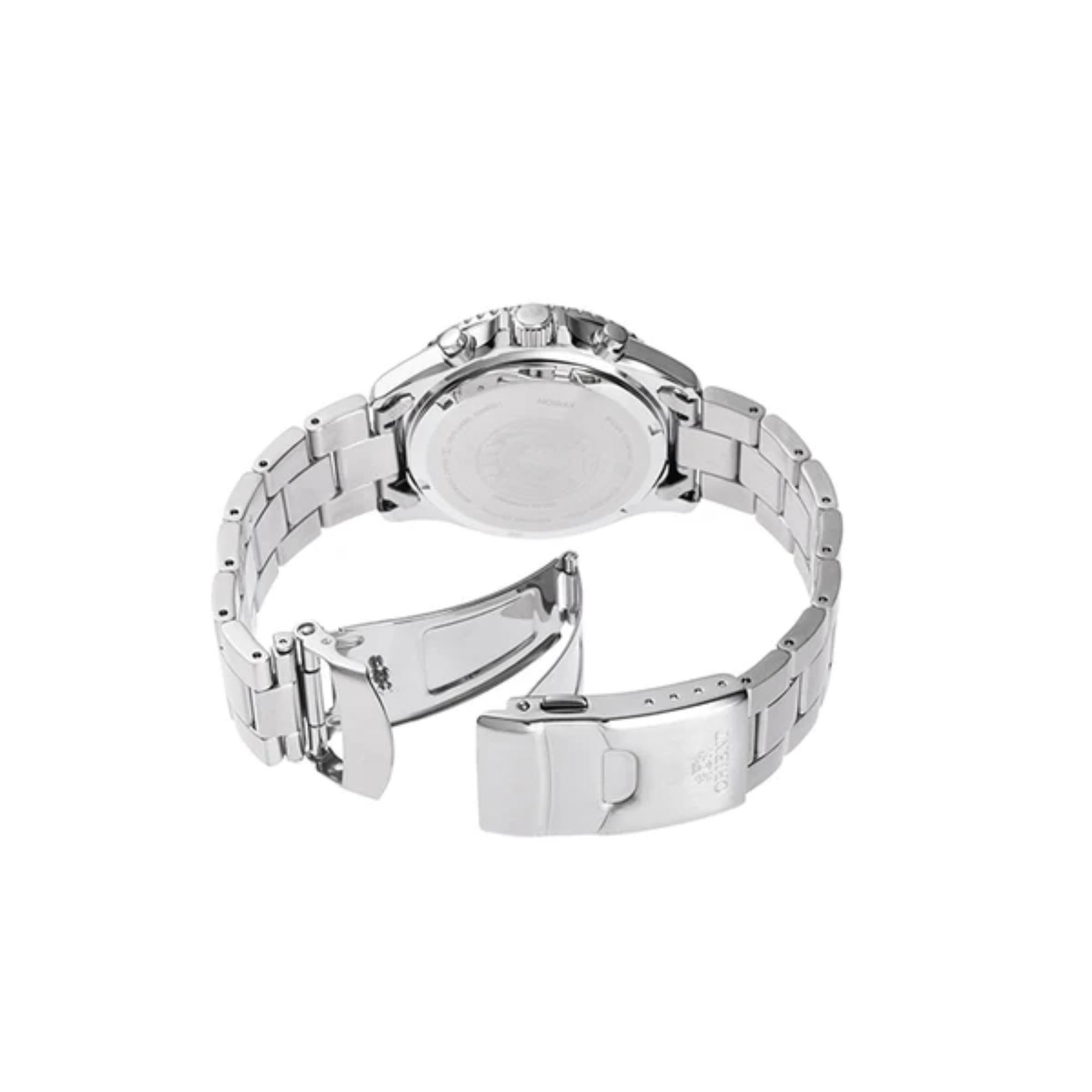 Orient Mako Solar Quartz Red Dial Steel Strap Men’s Dive Watch RA-TX0207R10B