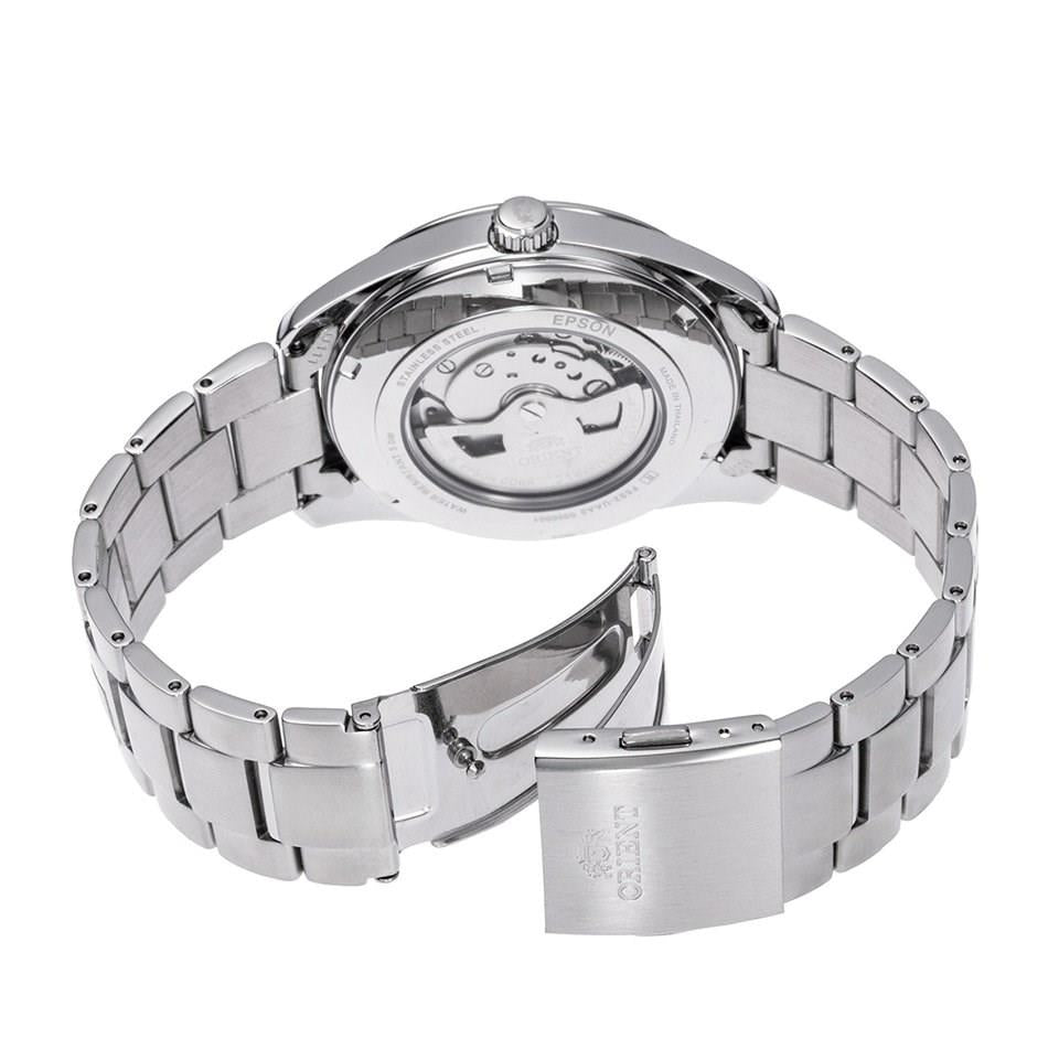 Orient Semi Skeleton Contemporary Green Dial Stainless Steel Bracelet Men’s Watch Ex-Display RA-AR0008E10B-EX