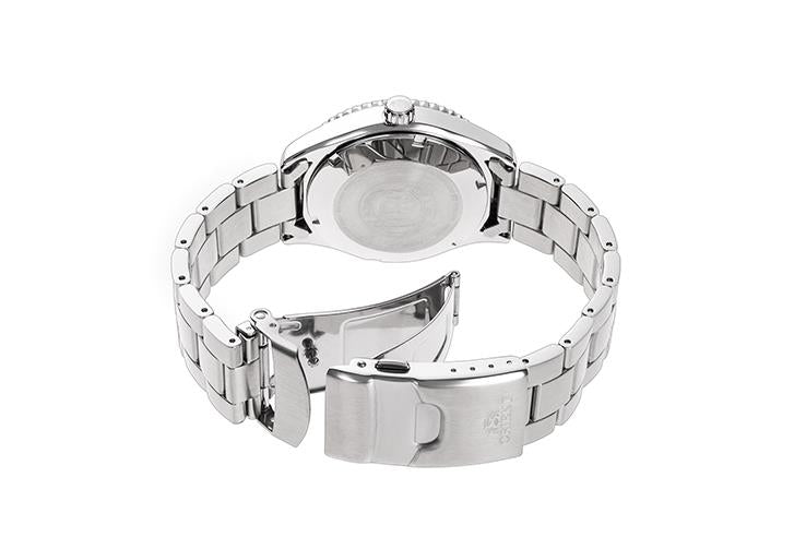 Orient Mako Automatic White Dial Steel Strap Men’s Watch Ex-Display RA-AC0Q03S10B-EX