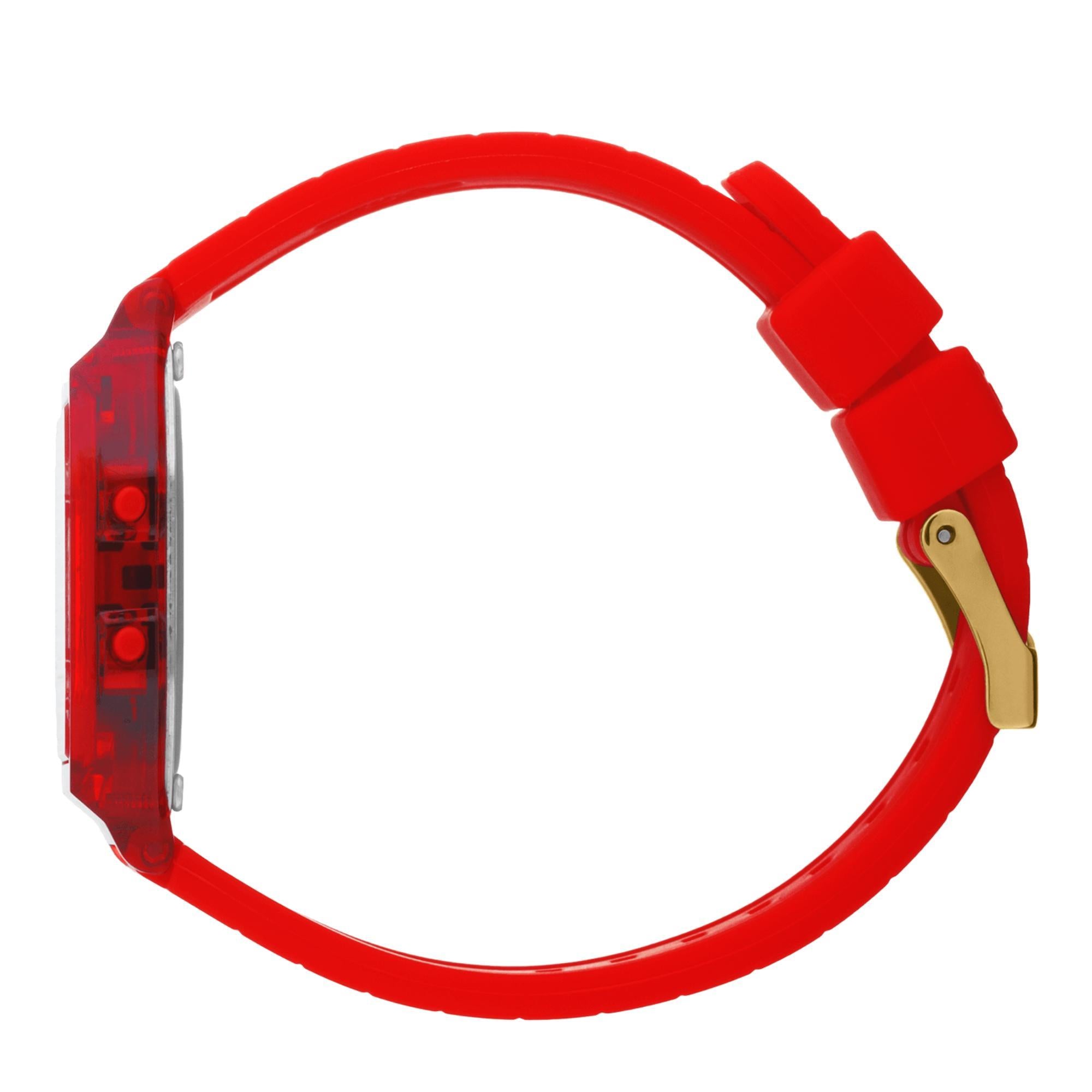ICE Digit Retro Red Passion Clear Silicone Strap Digital Men’s Watch 022885