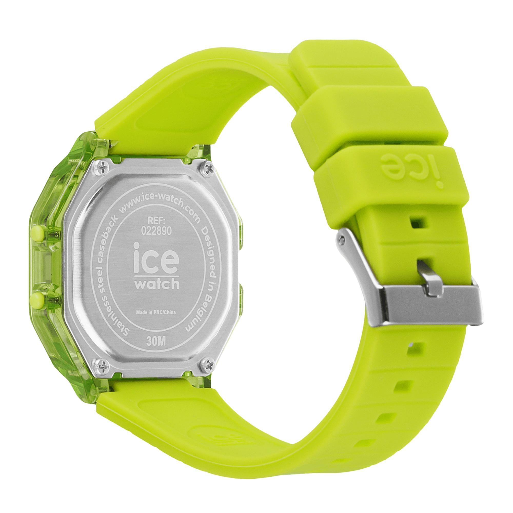 ICE Digit Retro Green Lime Clear Silicone Strap Digital Watch 022890