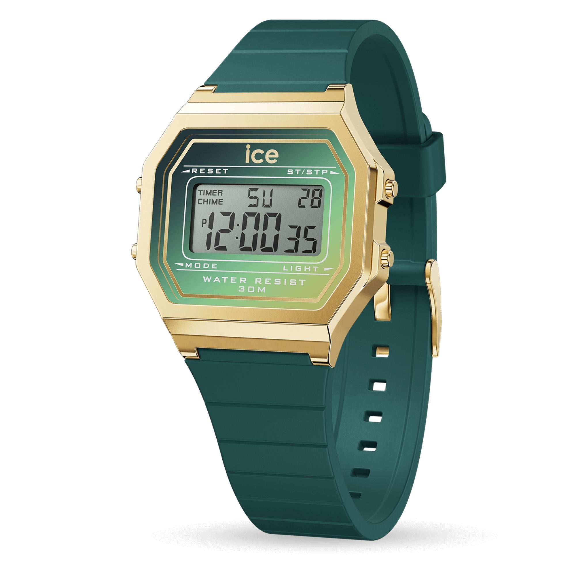 ICE Digit Retro Digital Verdigris Glow Dial Small Strap Women’s Watch 023307