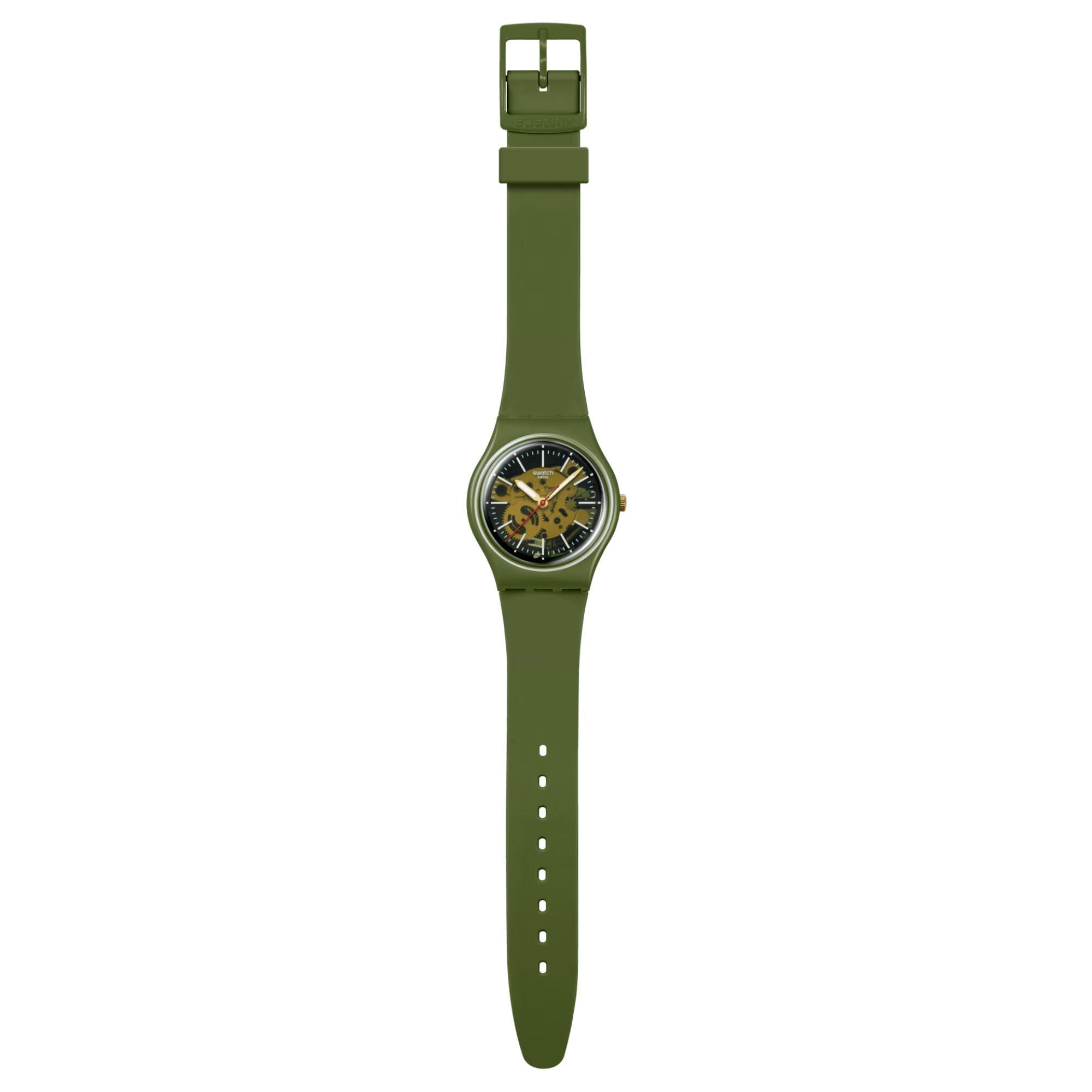 Swatch THRU THE GREENERY Quartz Green Dial Stainless Steel Strap Men's Watch SO28G110