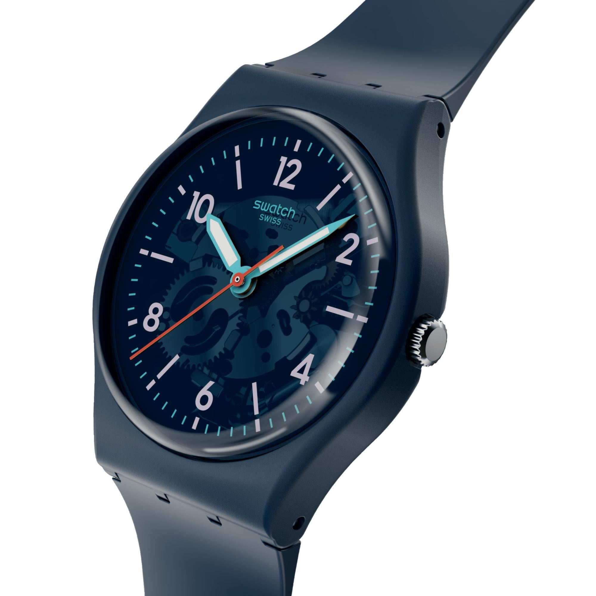 Swatch TIME TO TEAL Quartz Blue Dial Unisex Watch SO28N118