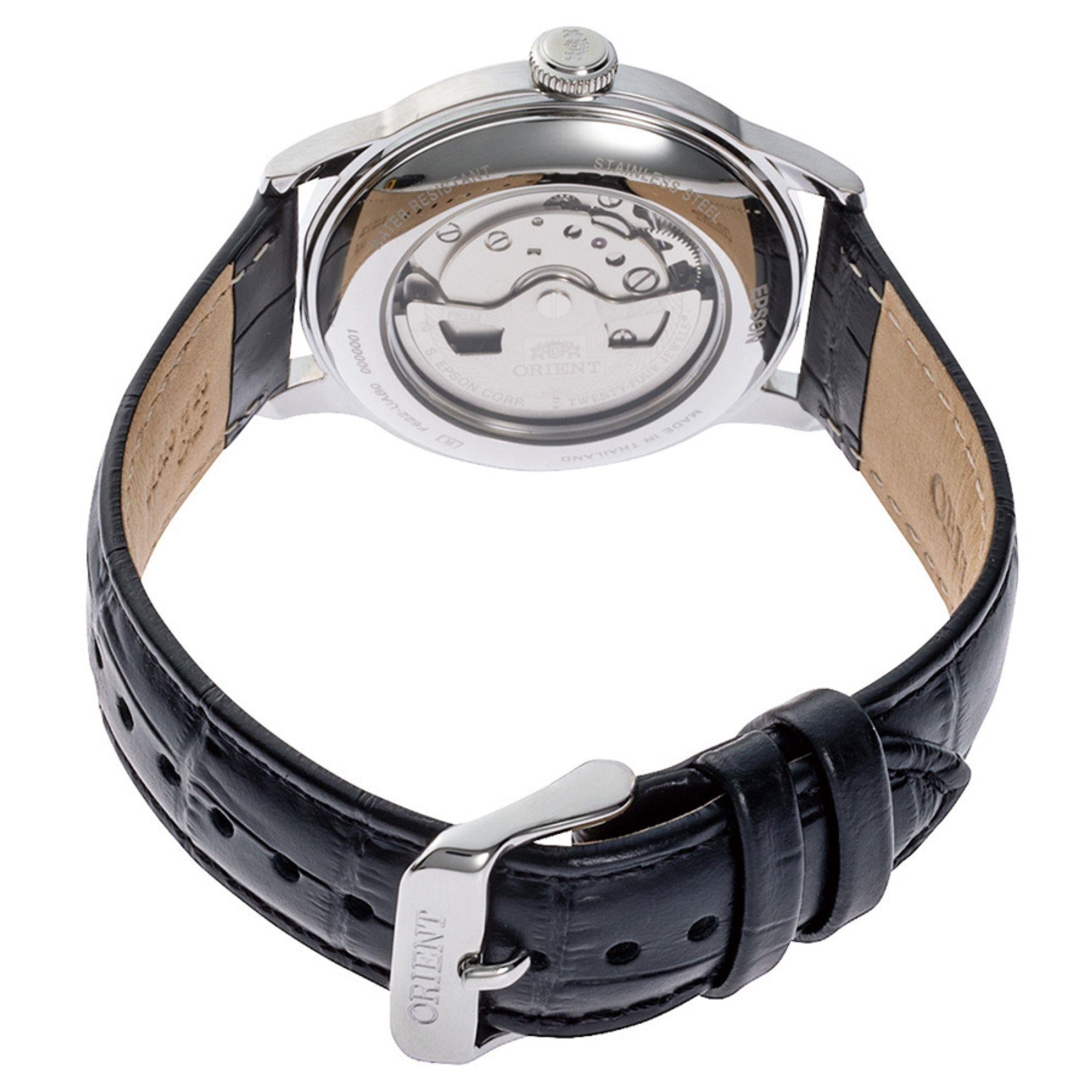Orient Bambino Classic Vintage Style Version 2 Black Dial Leather Strap Unisex Dress Watch RA-AP0101B30B