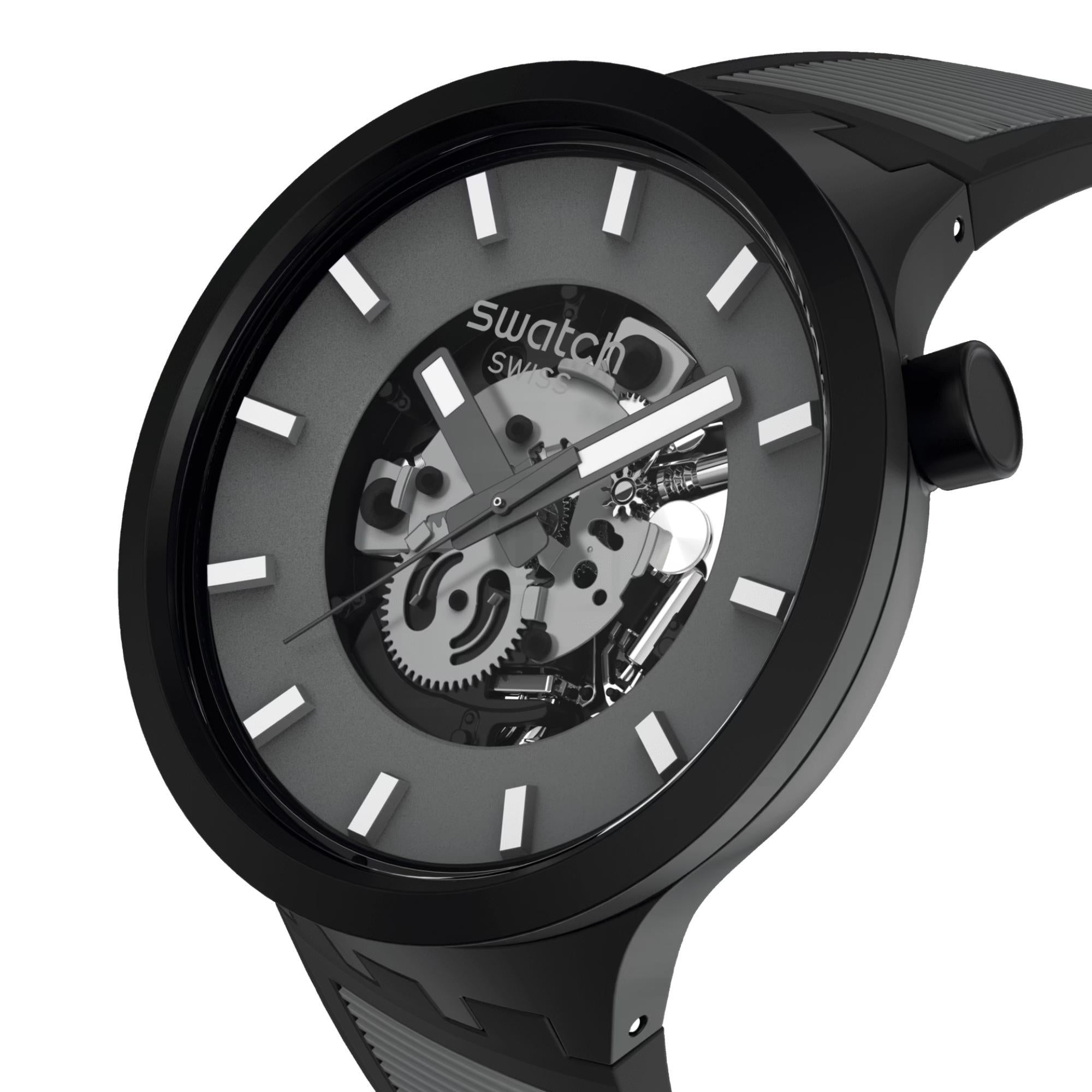 Swatch PAST THE HORIZON Quartz Blue Dial Rubber Strap Men’s Watch SB05B113