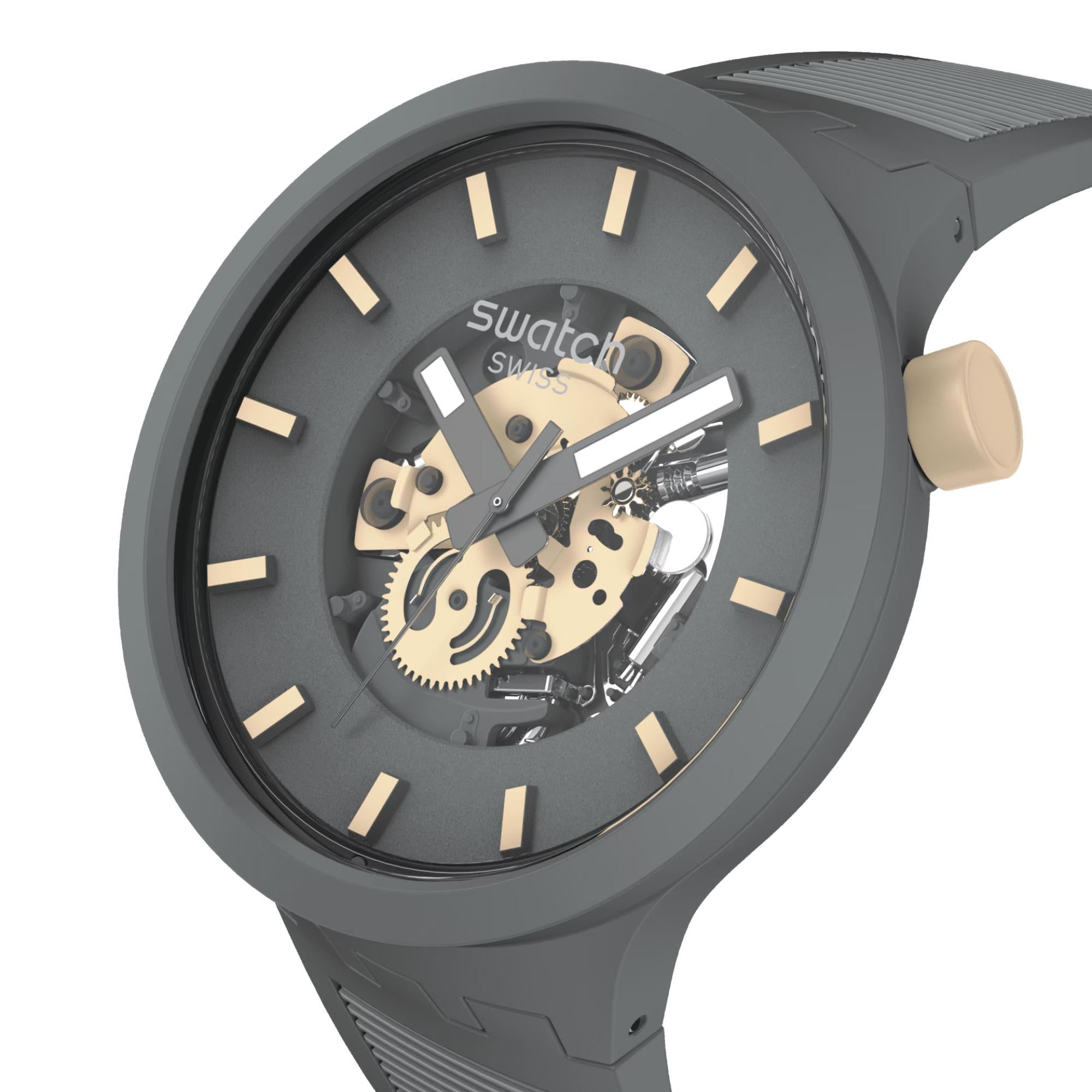 Swatch THRU THE HORIZON Quartz Blue Dial Silicone Strap Men’s Watch SB05M102