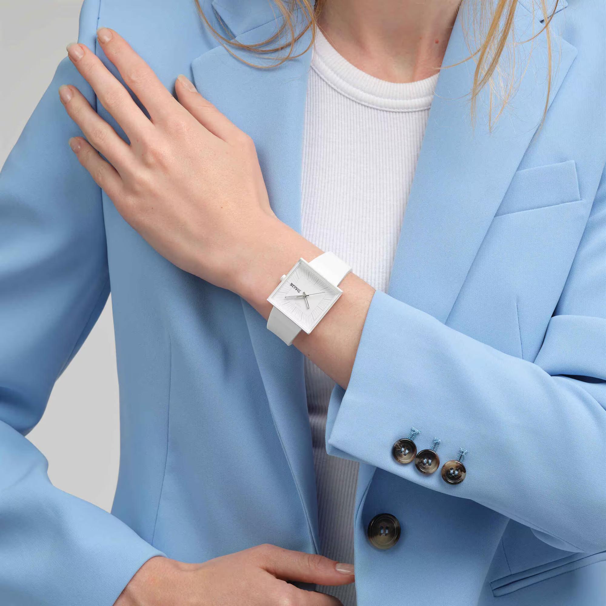 Swatch WHAT IF...ALLWHITE? Quartz White Dial Silicone Strap Watch SO34W700