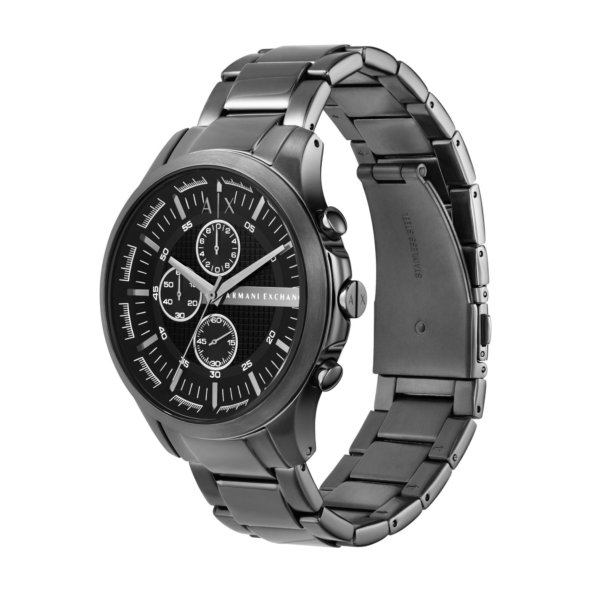 Armani Exchange Chronograph Black Dial Steel Strap Men’s Watch AX2454