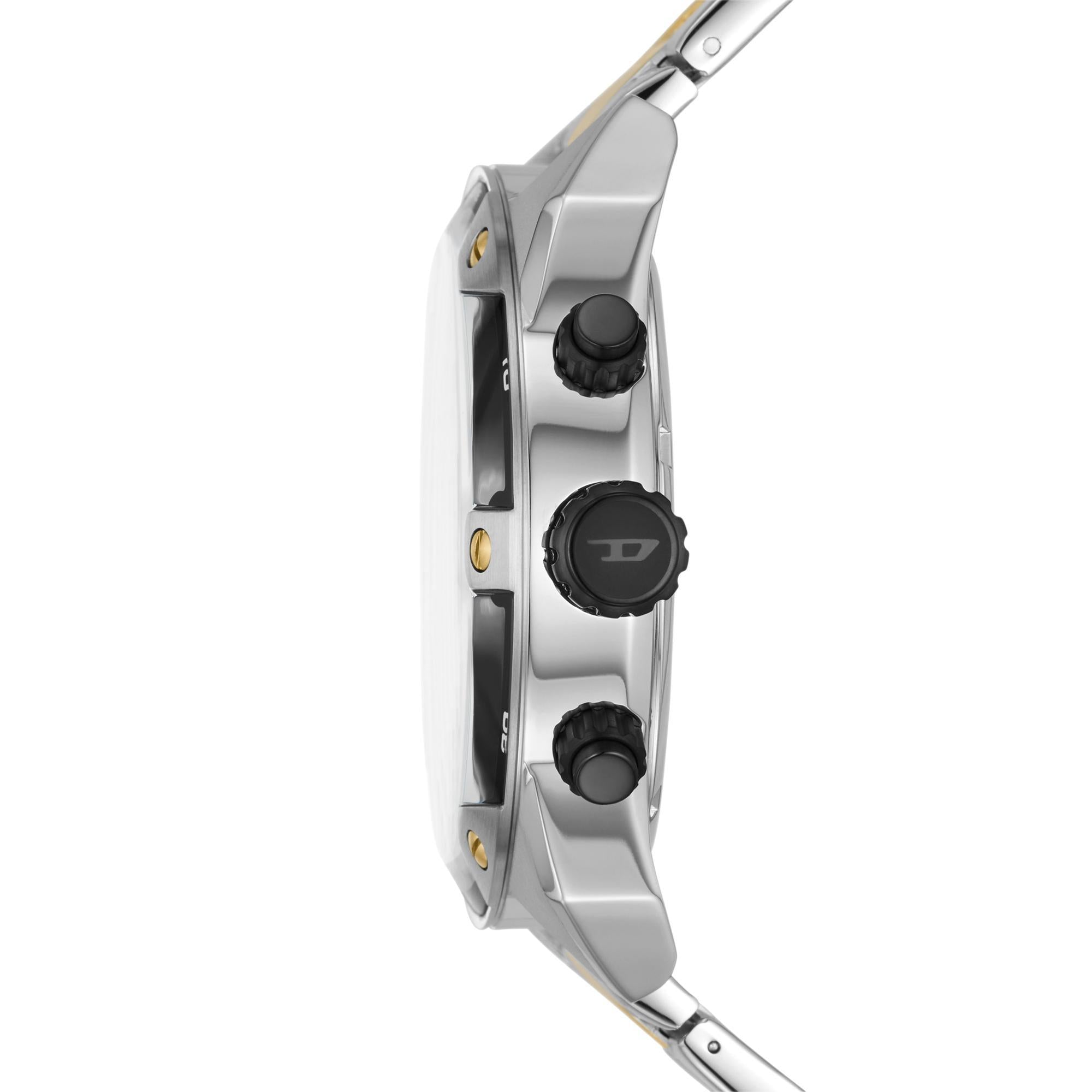 Diesel Spiked Chronograph Black Dial Steel Strap Men’s Watch DZ4627