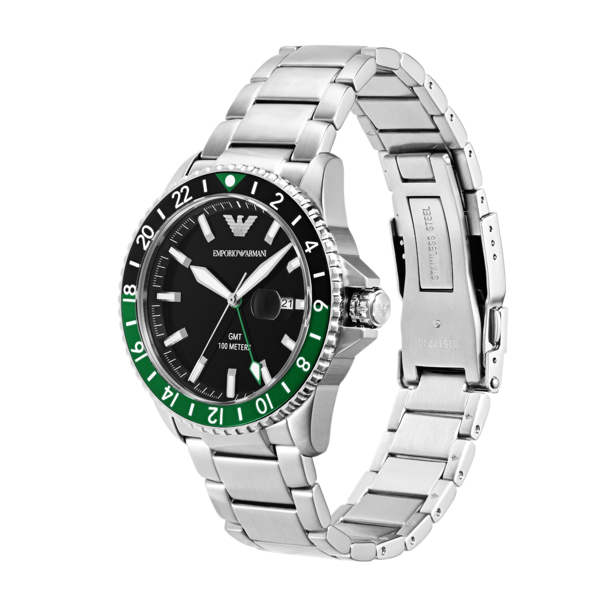 Emporio Armani World Explorer GMT Dual Time Black Dial Men's Watch AR11589