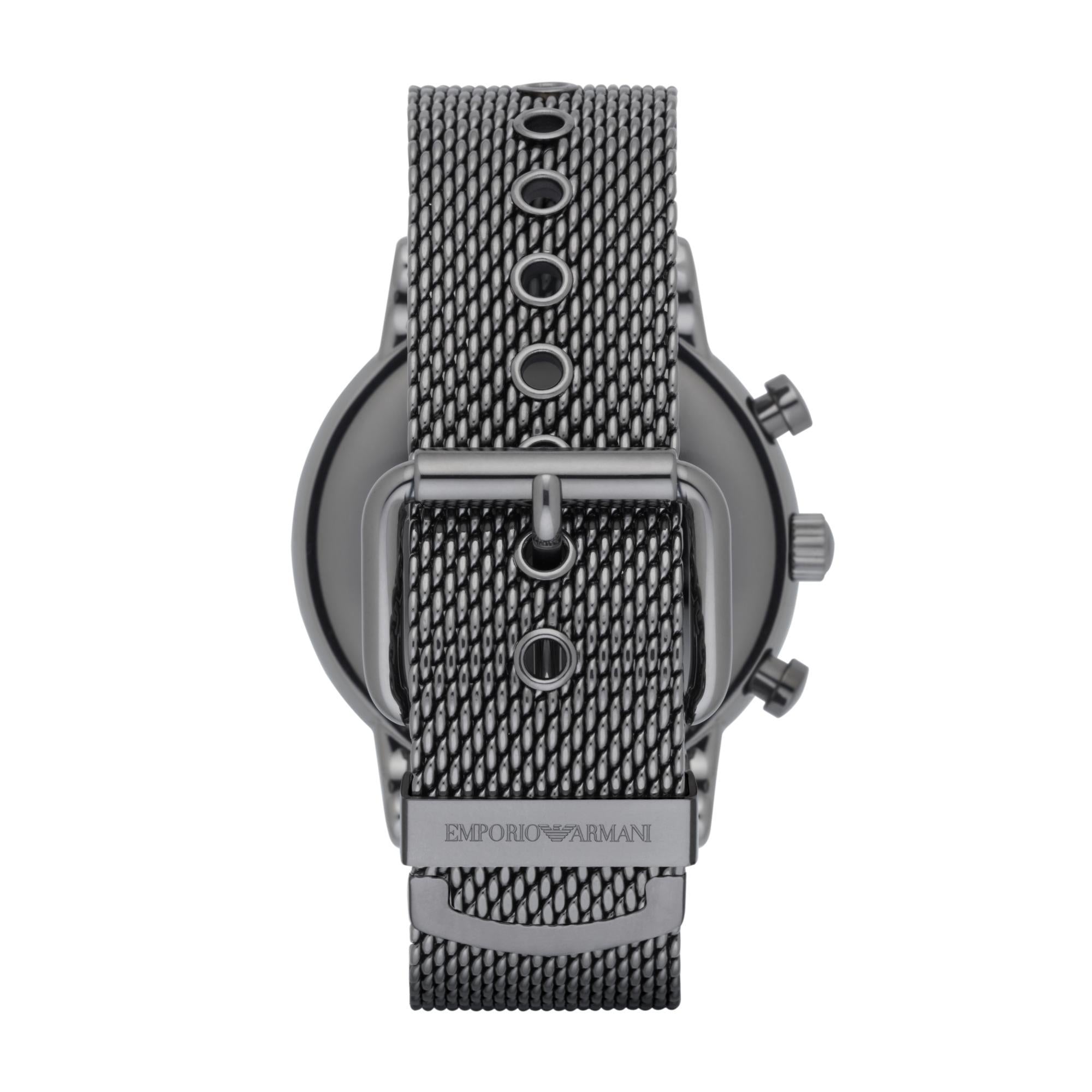 Emporio Armani Chronograph Gunmetal Stainless Steel Blue Dial Men’s Watch AR1979