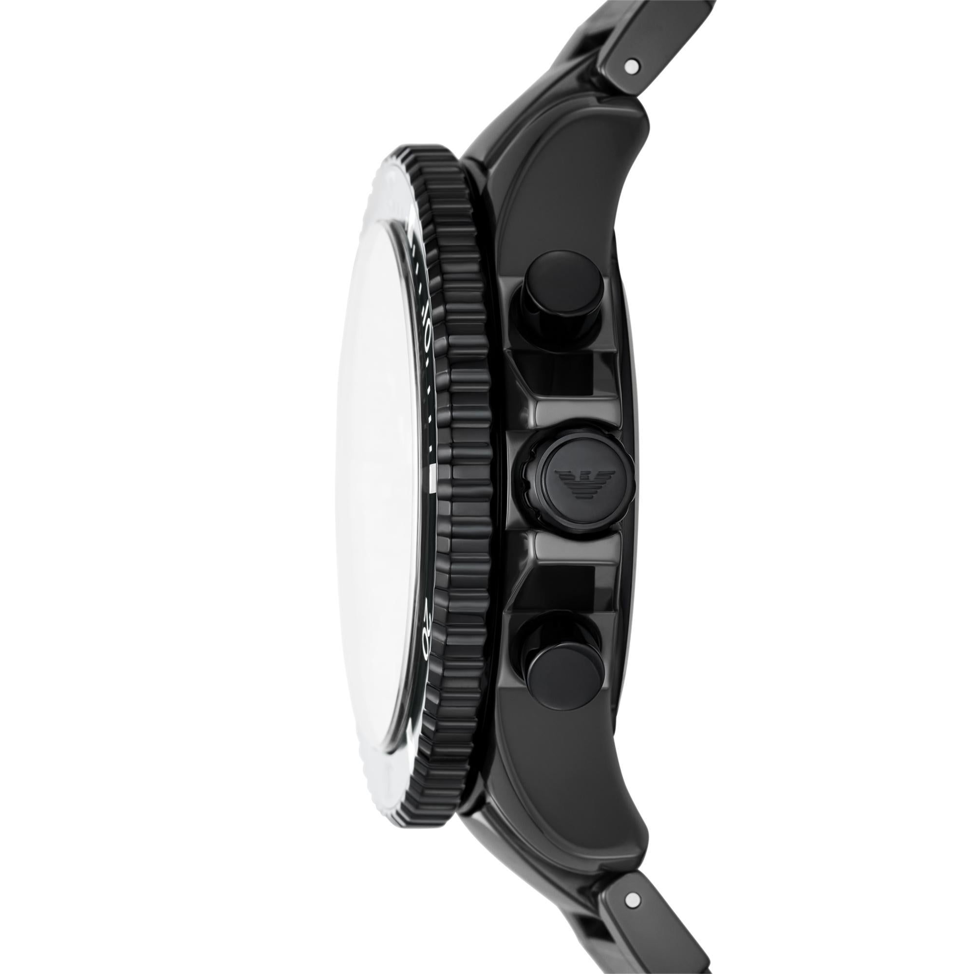 Emporio Armani World Explorer Chronograph Black Ceramic Black Dial Men's Watch AR70010