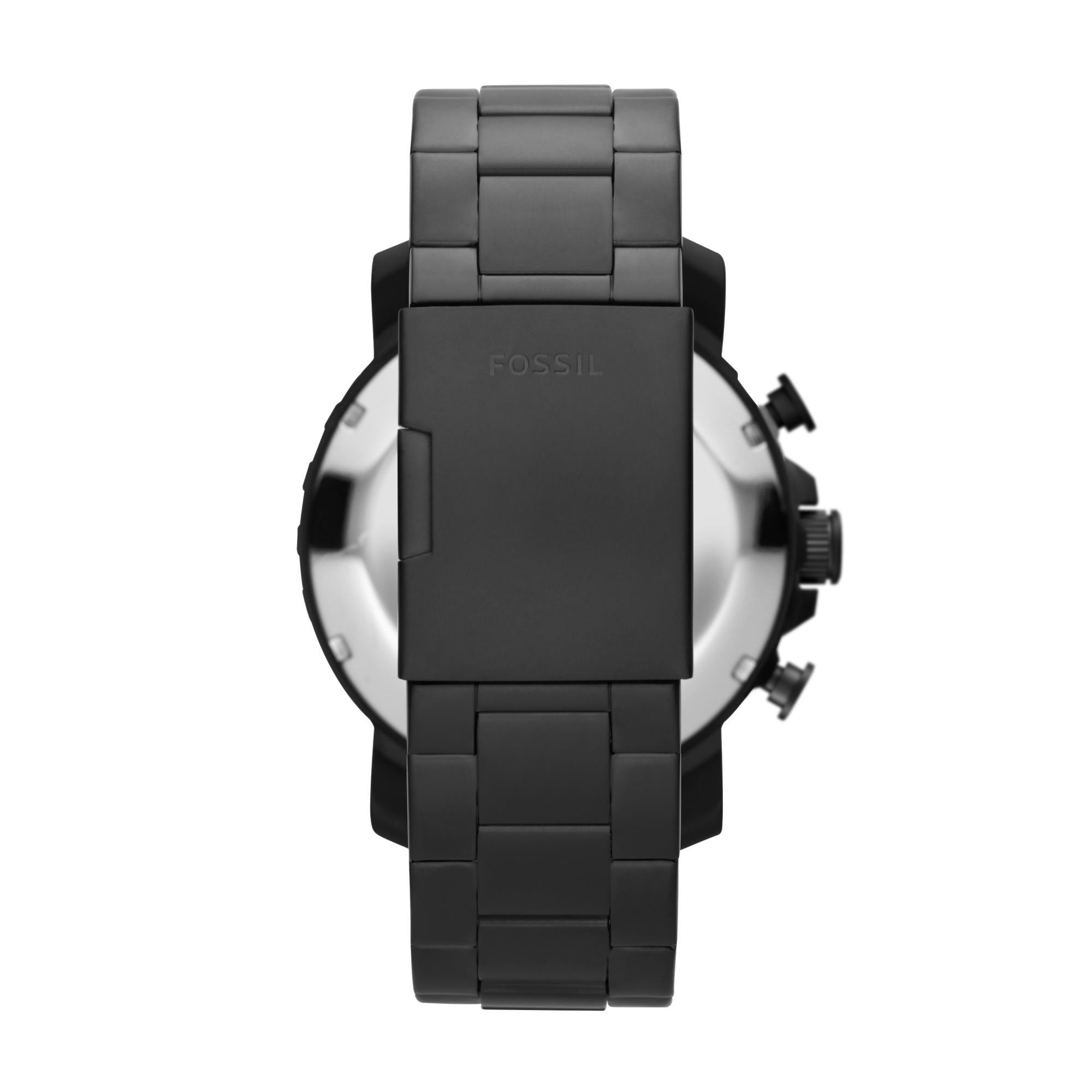 Fossil Nate Chronograph Black Stainless Steel Black Dial Men's Watch JR1401