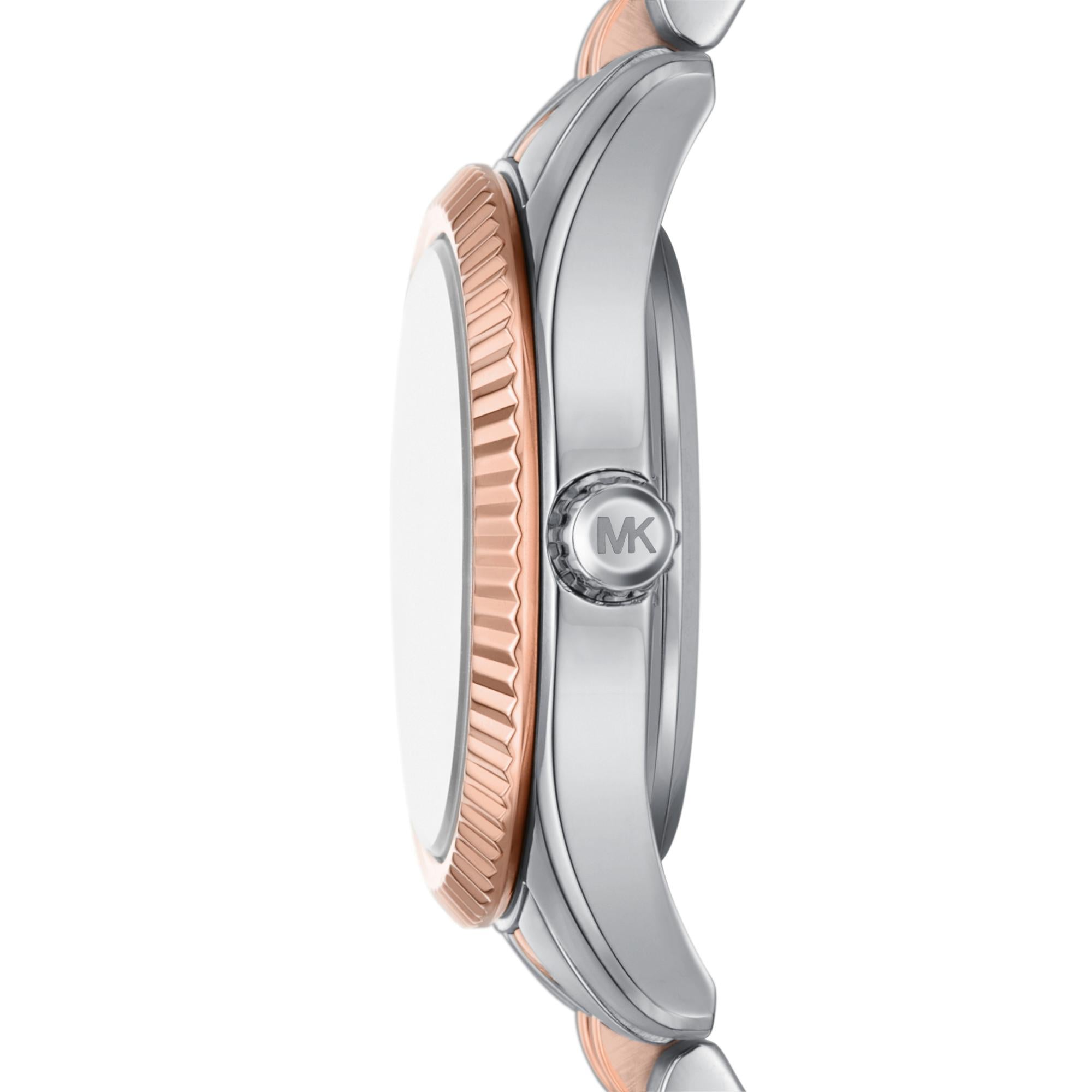 Michael Kors Lexington Stainless Steel White Dial Women's Watch and Bracelets Gift Set MK4817SET