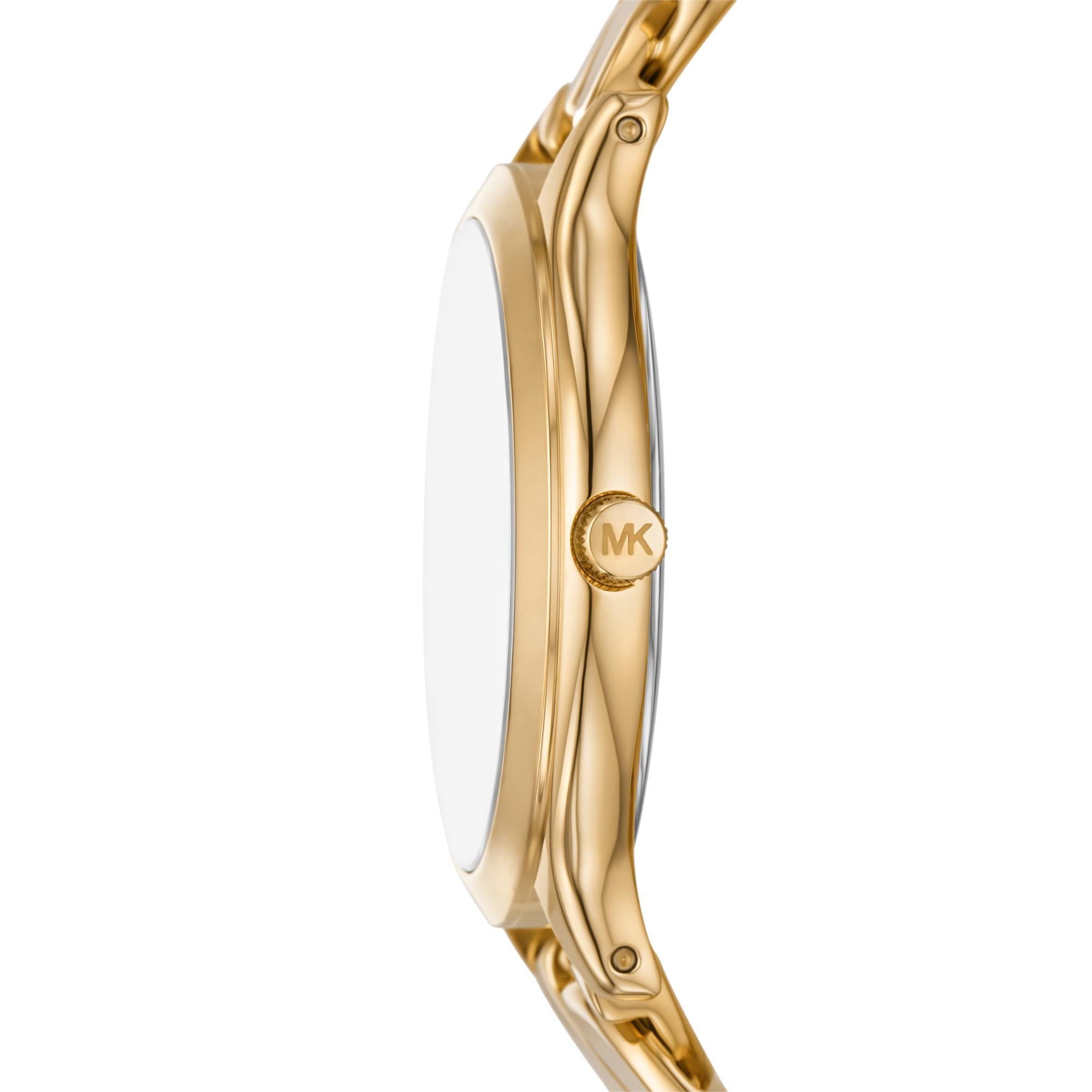 Michael Kors Runway Gold-Tone Stainless Steel White Dial Women's Watch MK7472