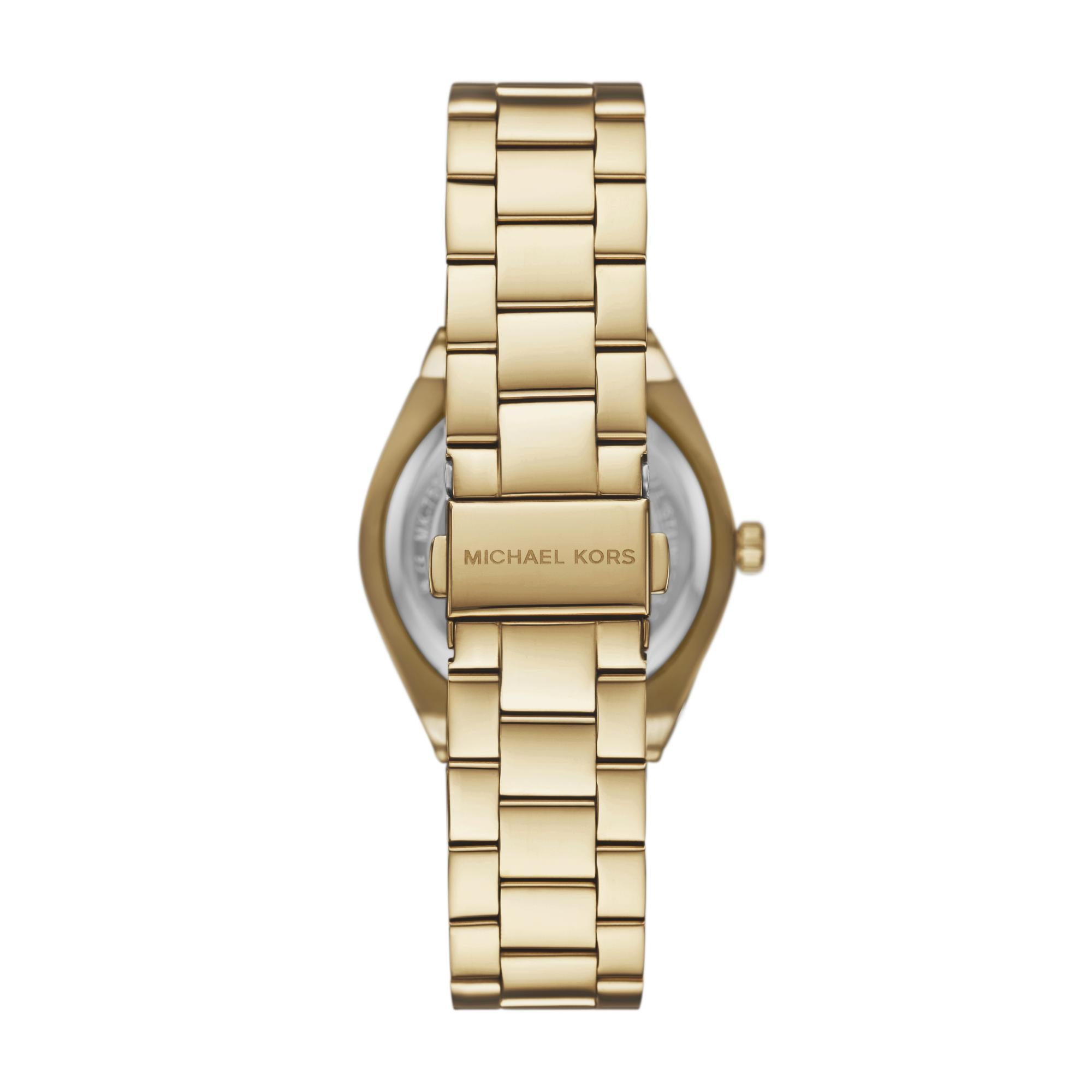 Michael Kors Lennox Gold-Tone Stainless Steel Black-Gold Dial Women's Watch MK7500