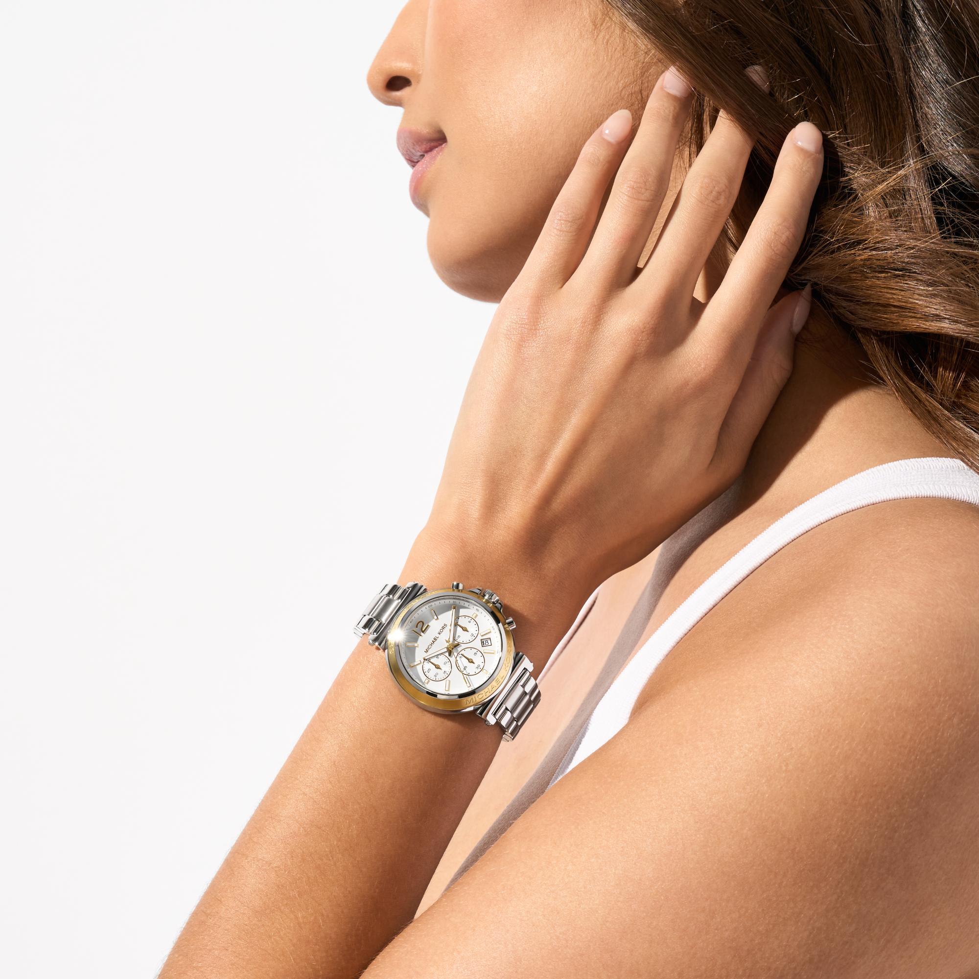 Michael Kors Maren Chronograph Stainless Steel White Dial Women's Watch MK7495