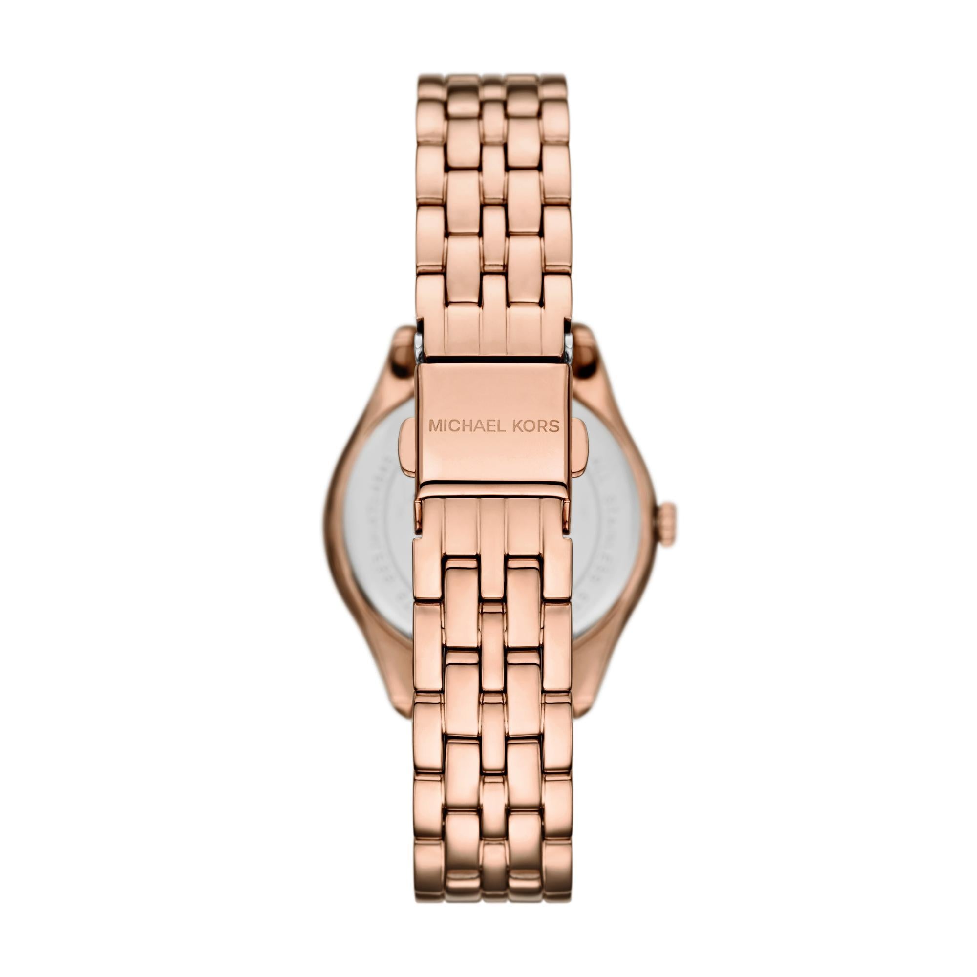 Michael Kors Harlowe  Rose Gold-Tone Stainless Steel Mother-of-Pearl Dial Women's Watch MK4845