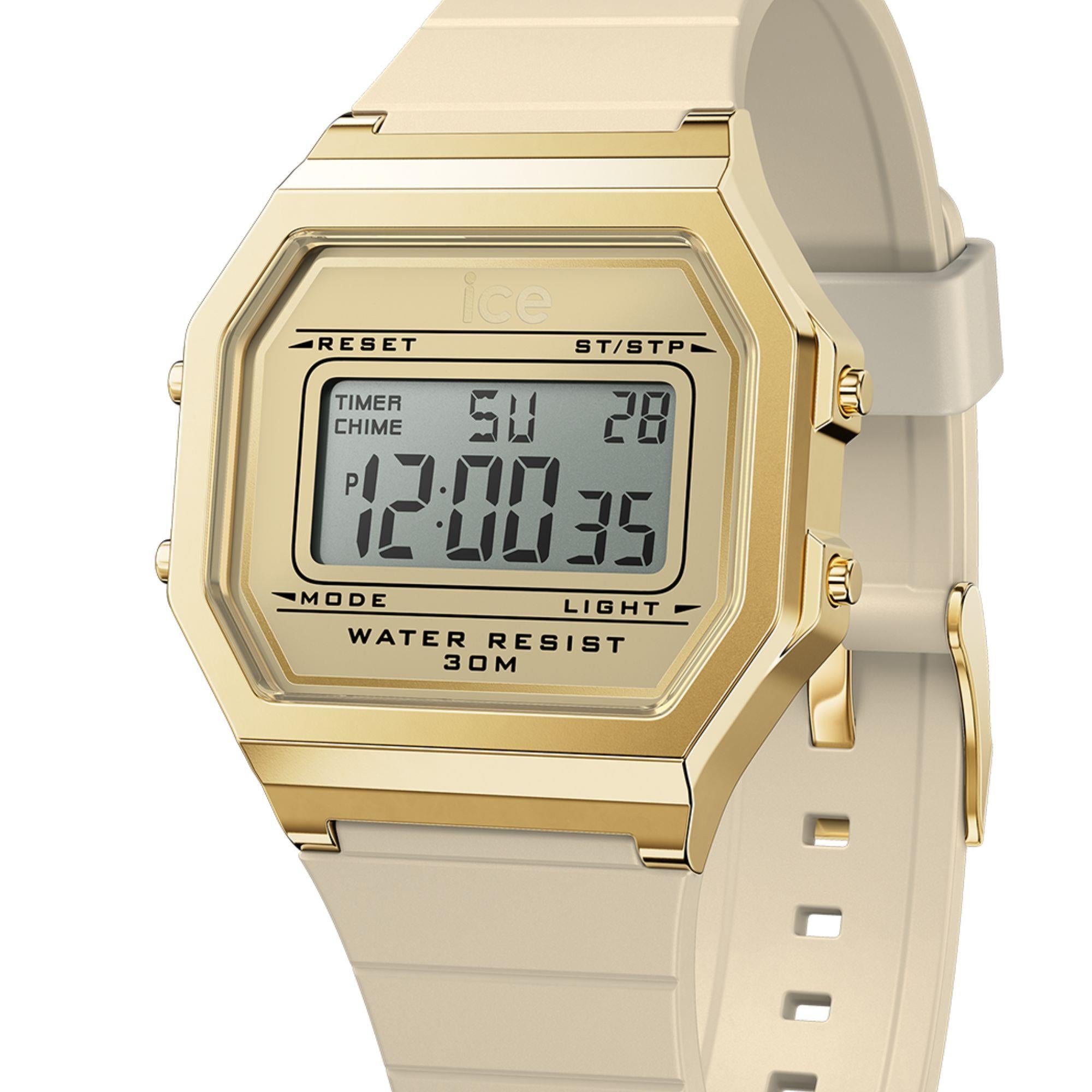 ICE Watch ICE Digit Retro Almond Skin Dial Silicone Strap Watch 022062