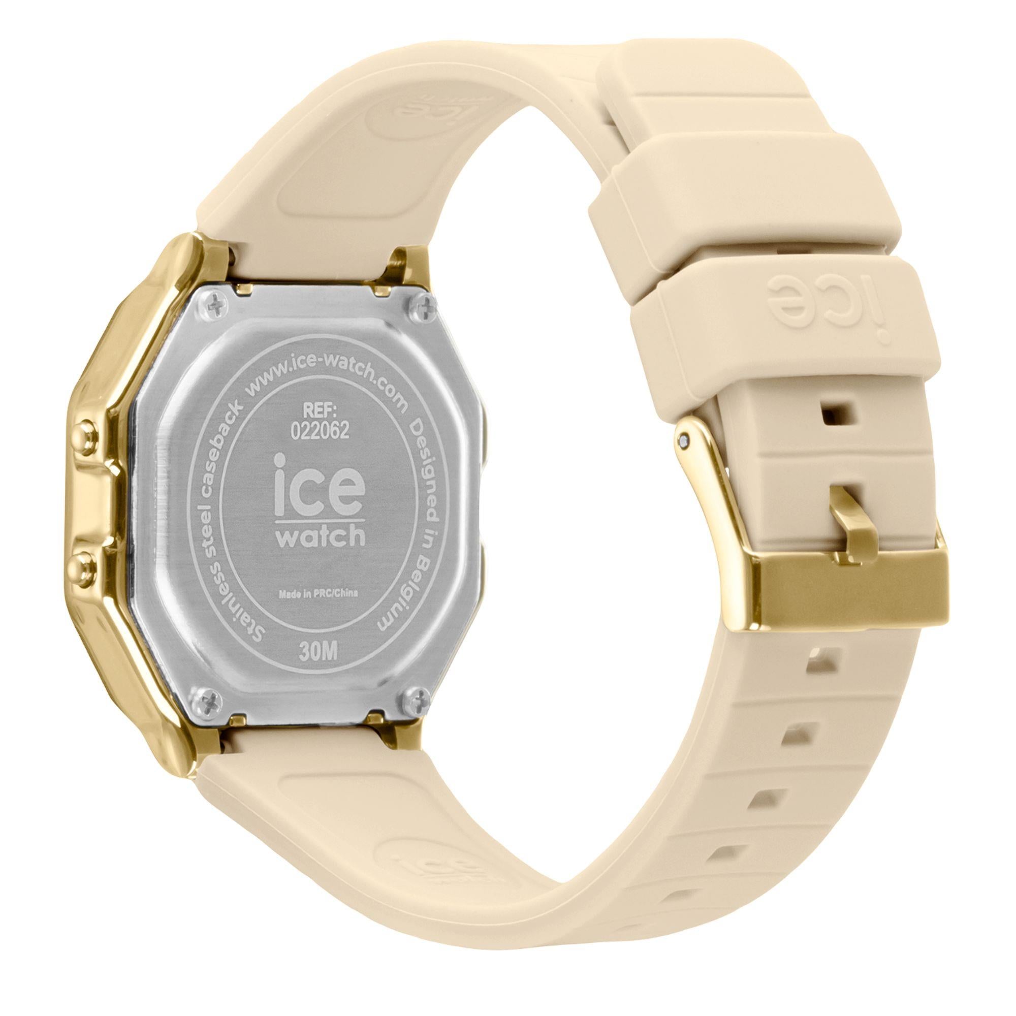 ICE Watch ICE Digit Retro Almond Skin Dial Silicone Strap Watch 022062